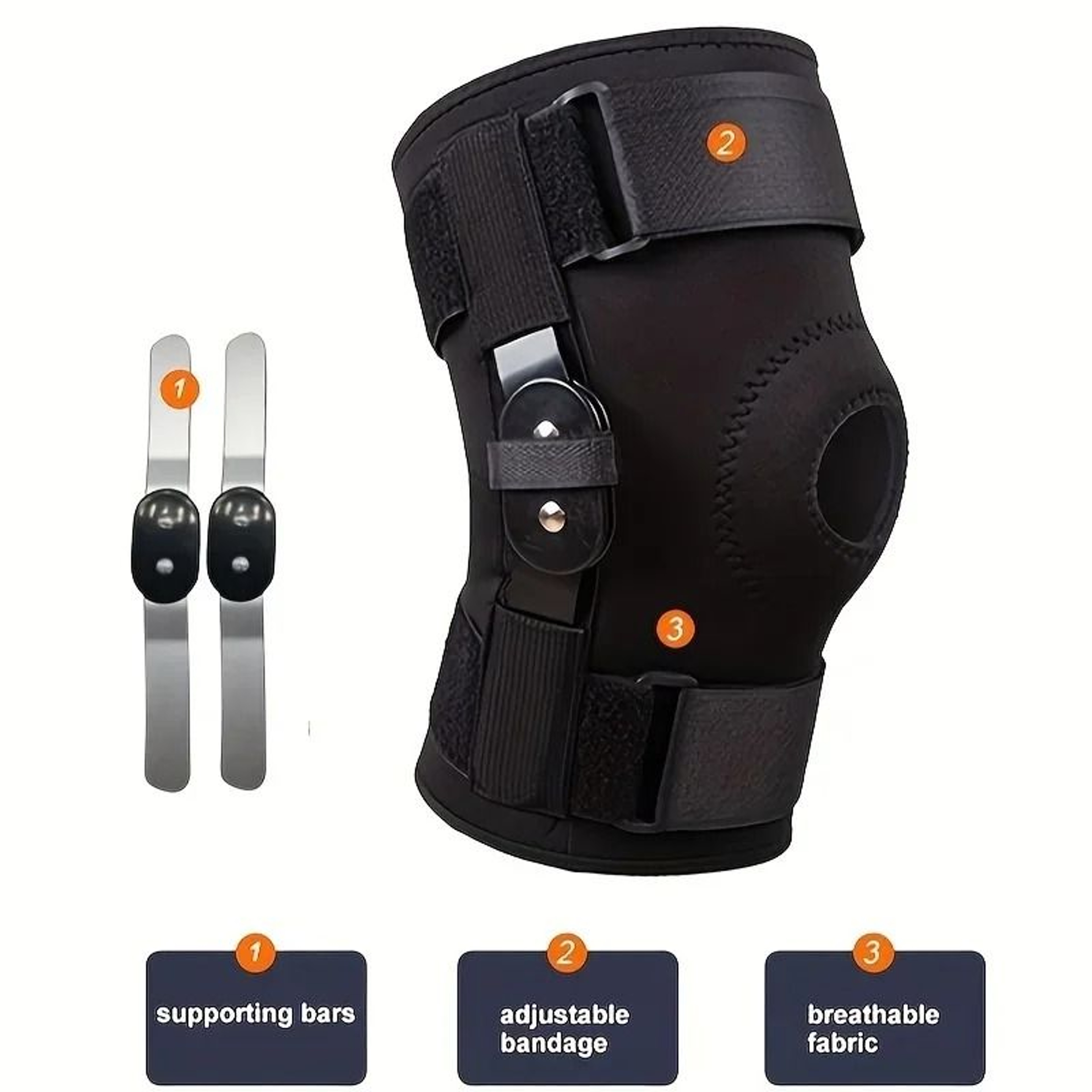 FlexiGuard Adjustable Knee Brace With Side Stabilizers And Patella Gel Pad 4