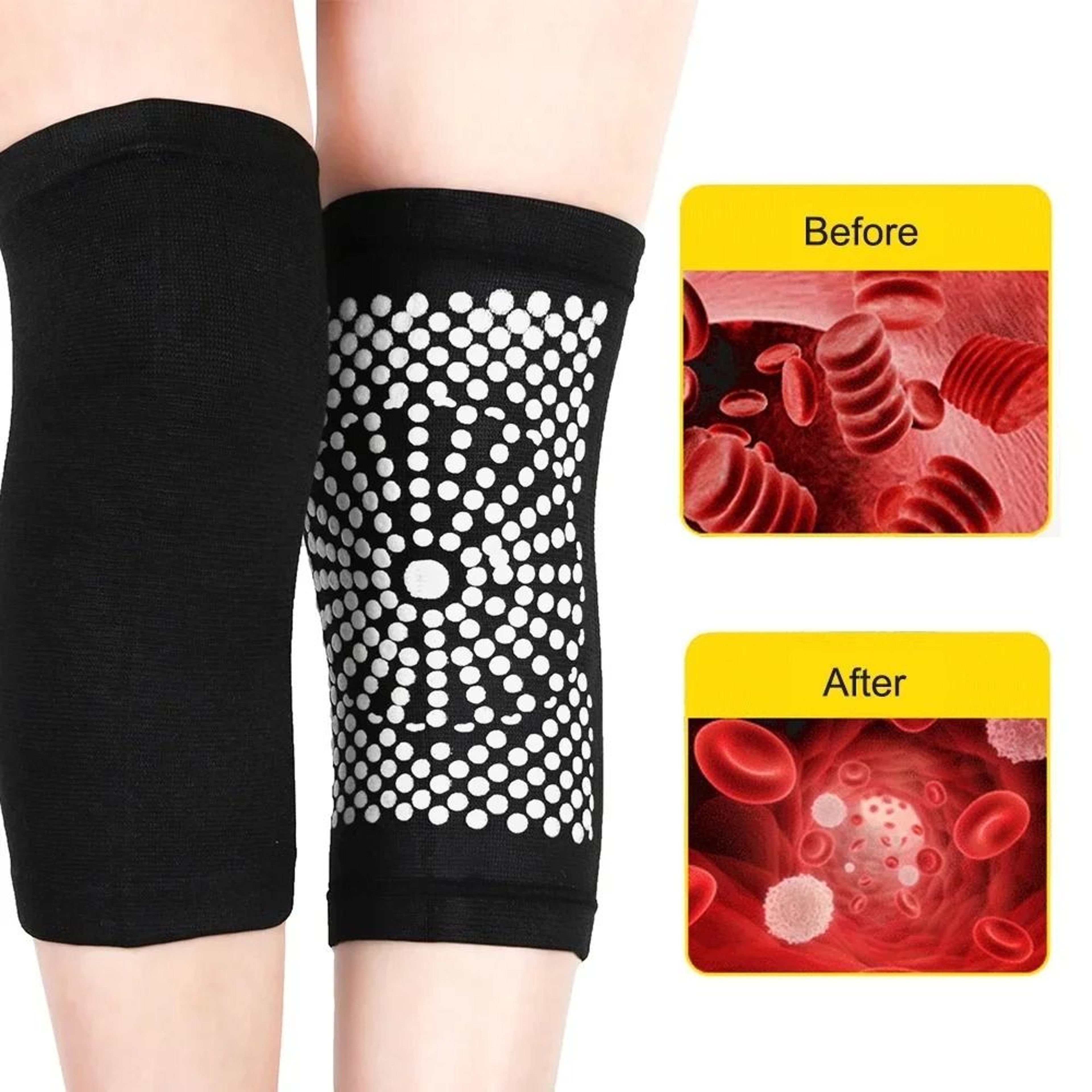 Self Heating Tourmaline Knee Support Sleeves For Warmth Comfort And Compression 7