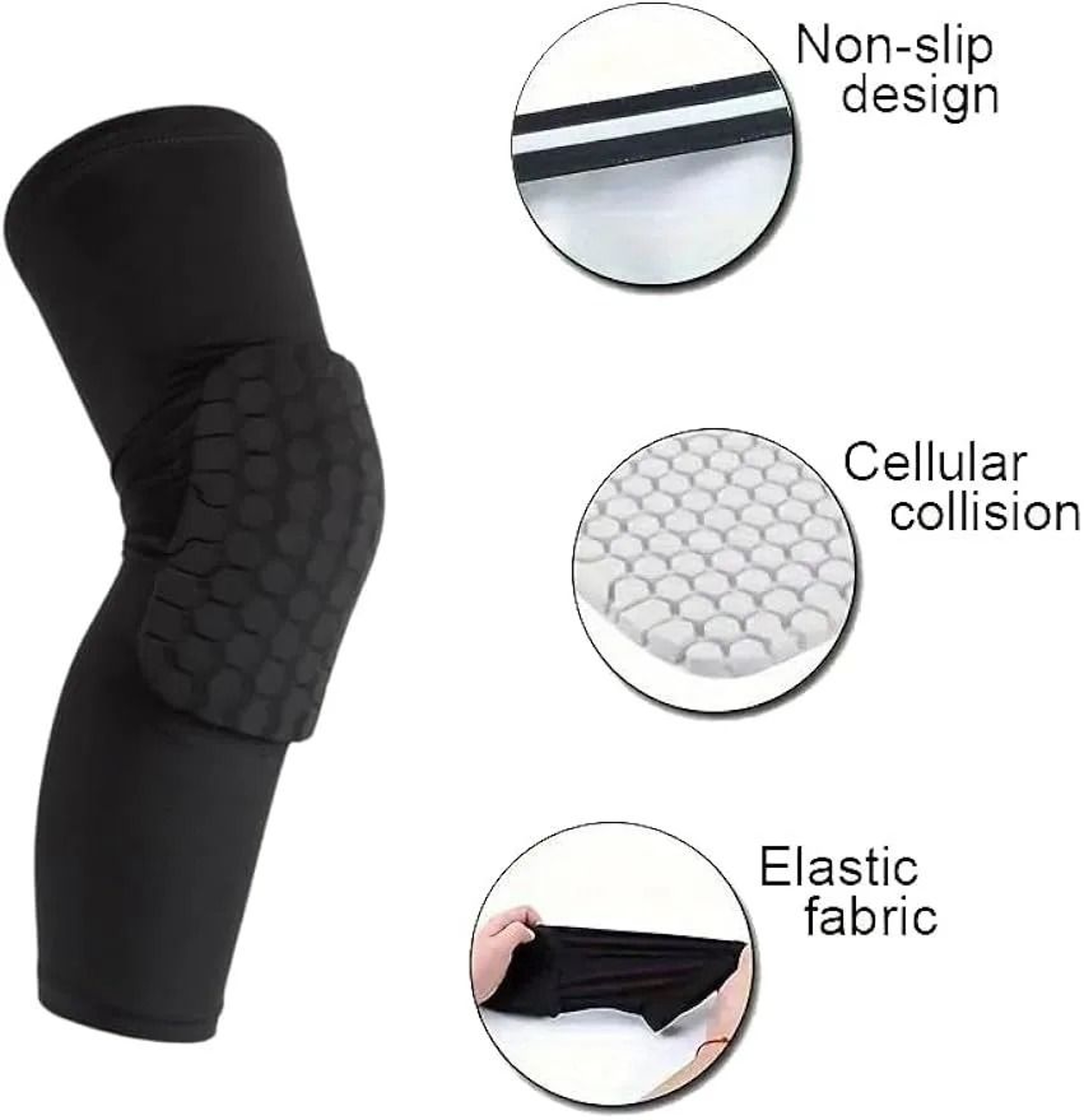 EVA Honeycomb Padded Knee Compression Sleeve For Basketball And Outdoor Sports 6