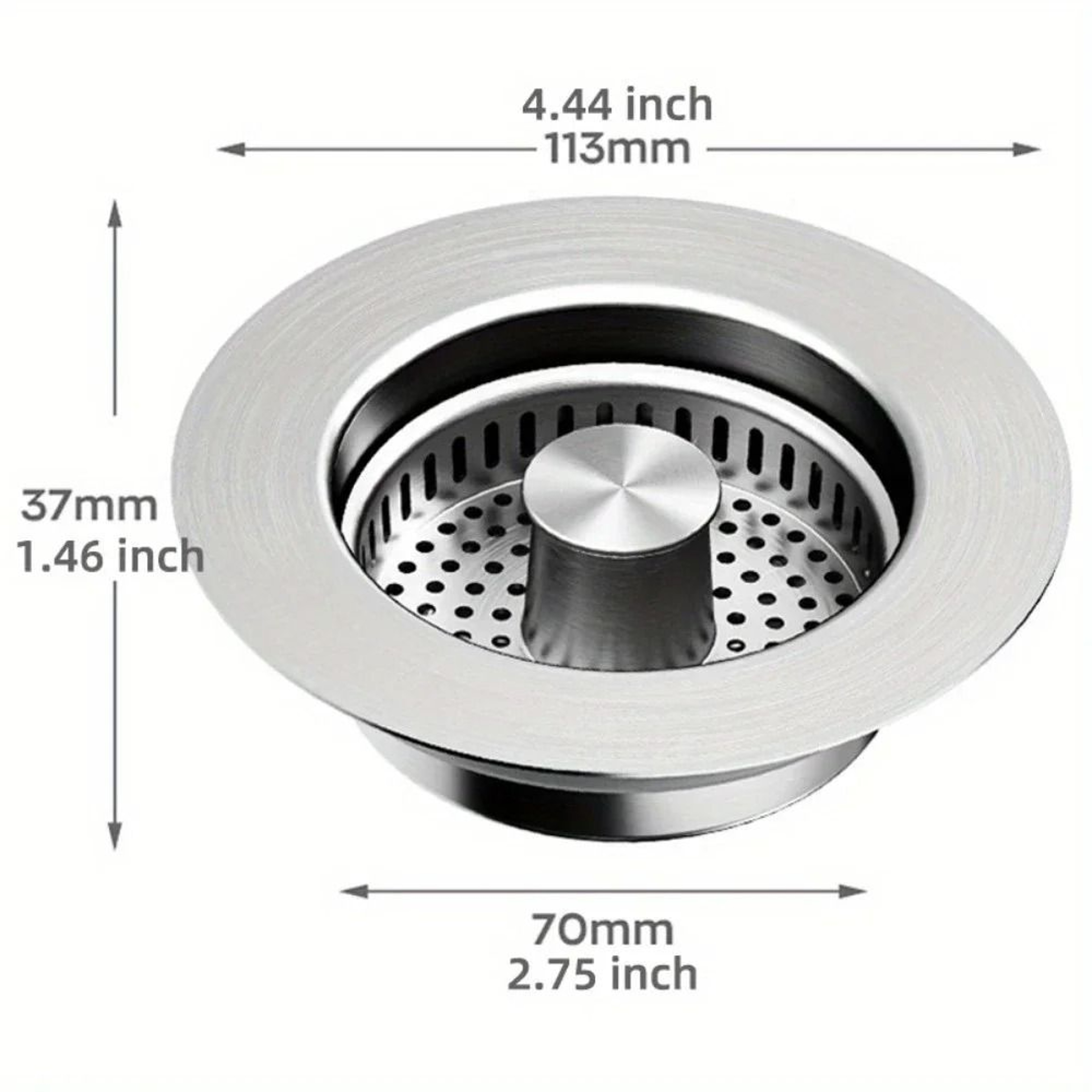 CleanFlow 3 In 1 Kitchen Sink Strainer With Pop Up Stopper 4