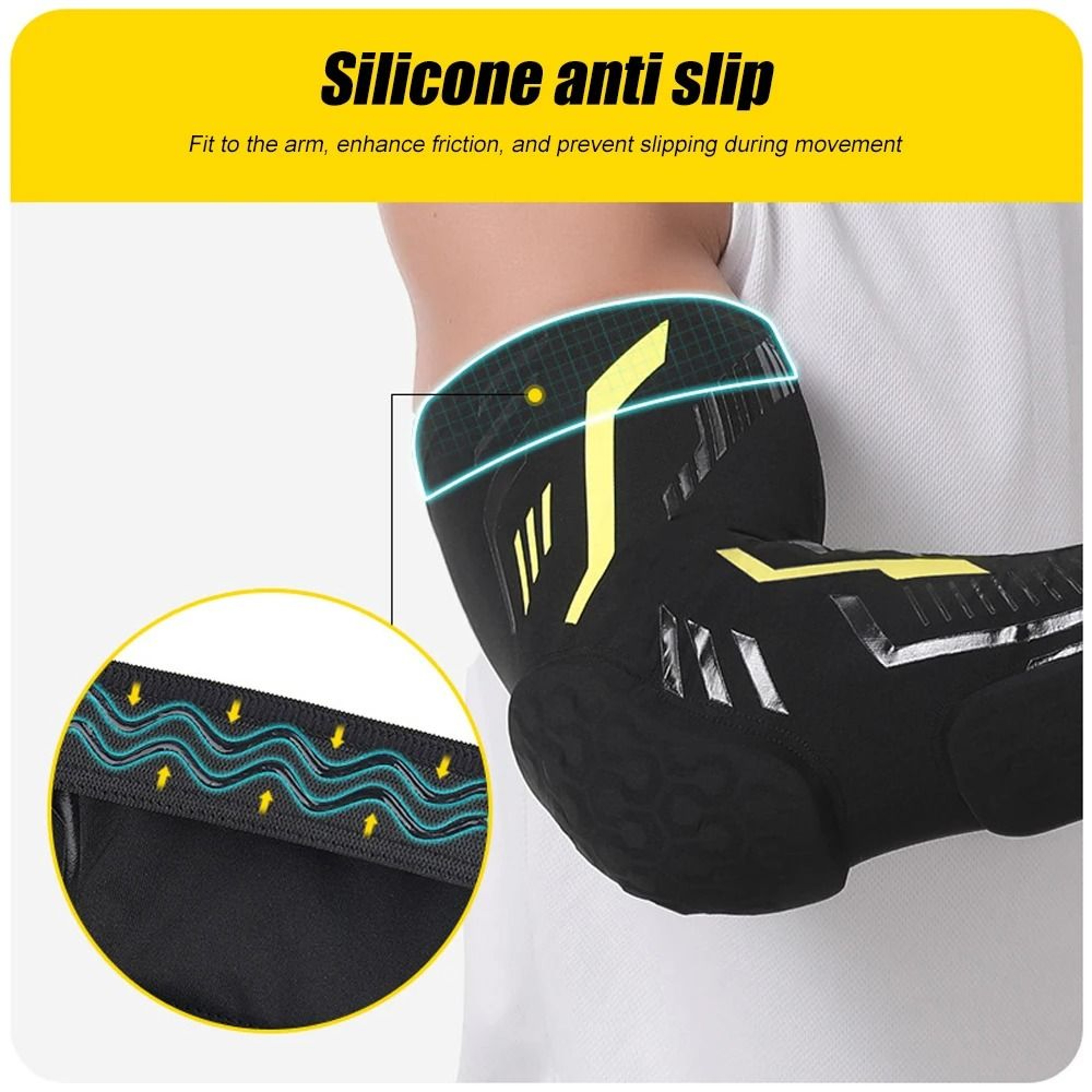 Padded Compression Arm Sleeve With Elbow Protection 9
