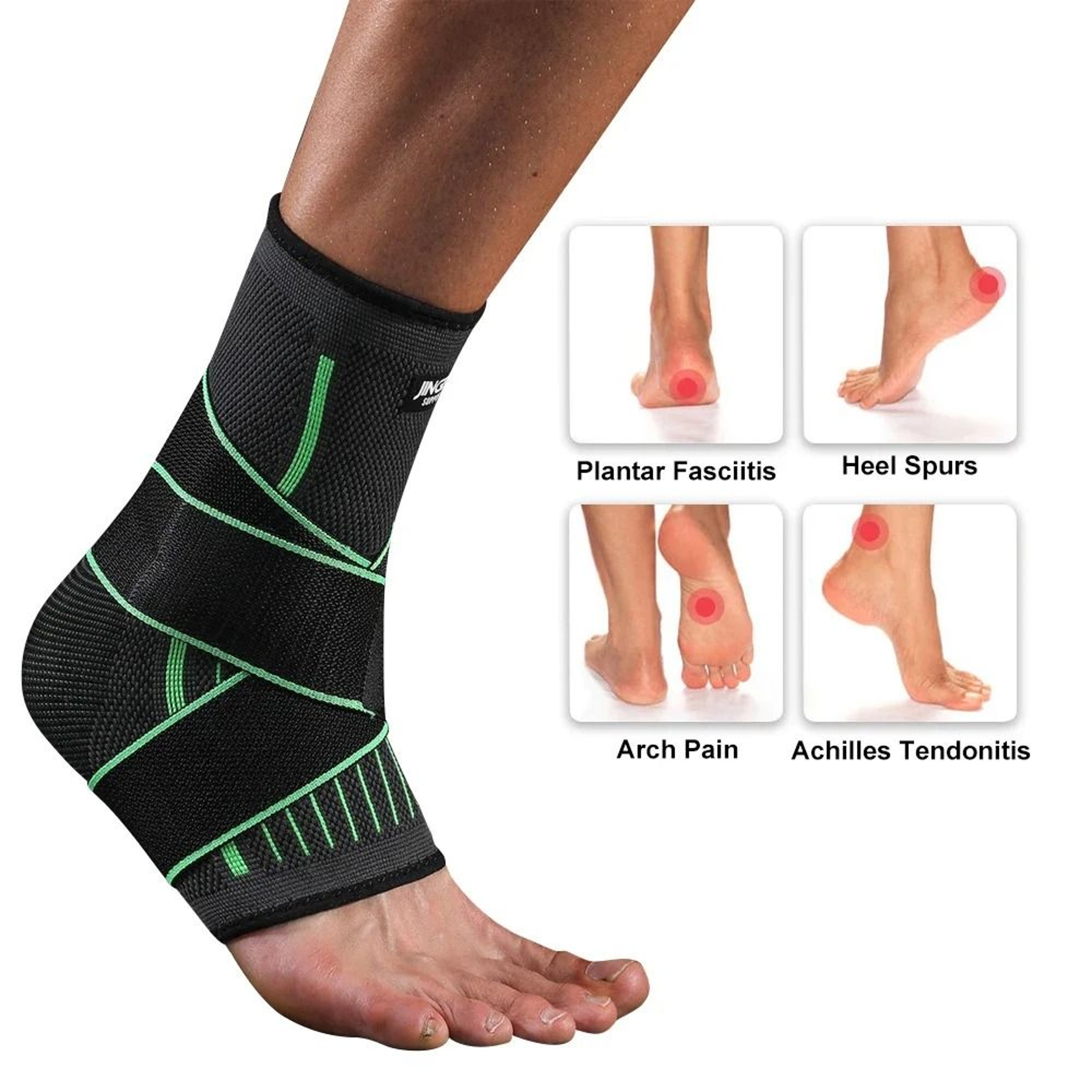 Adjustable Compression Ankle Support Sleeve With Wrap Strap 5