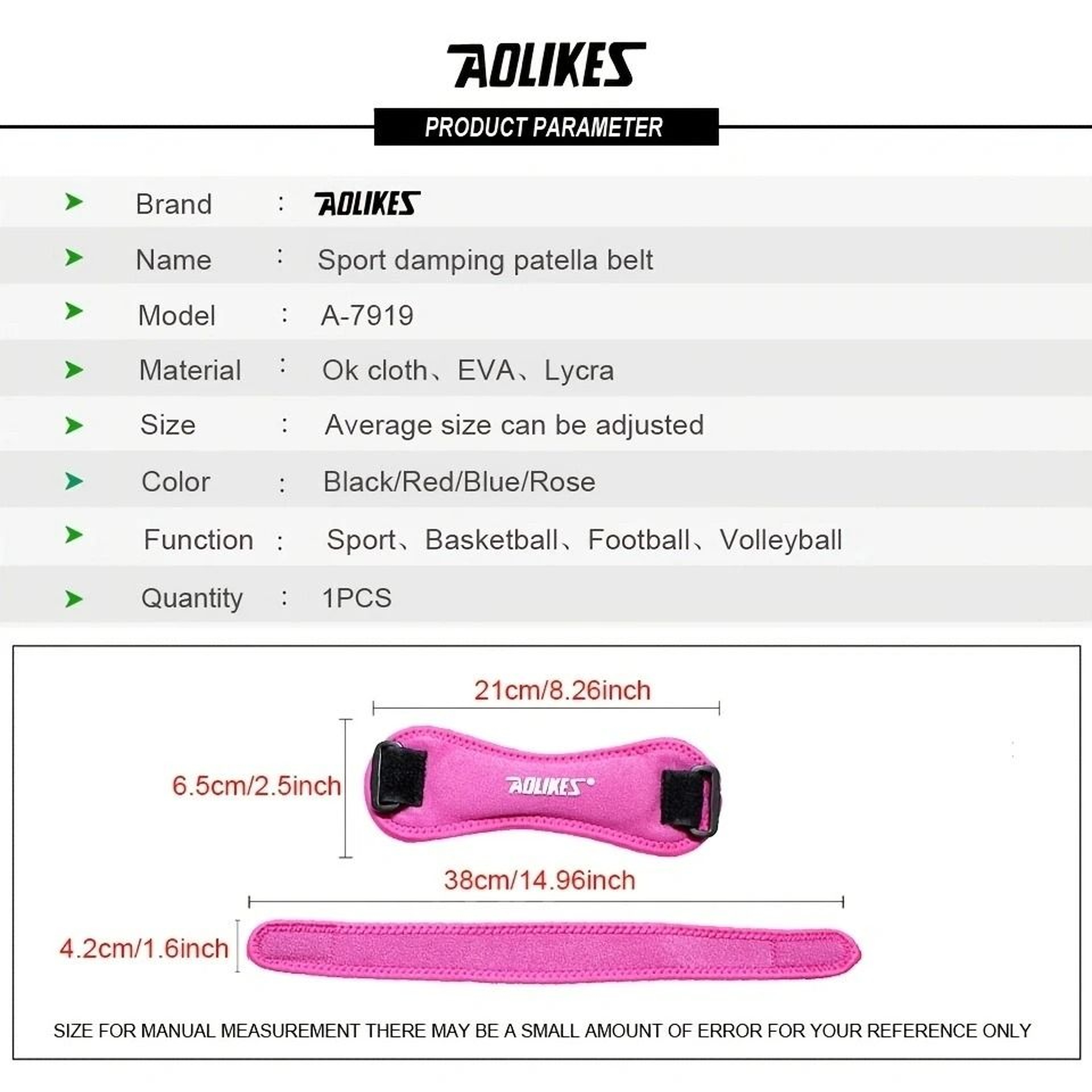 AOLIKES Shock Absorbing Patellar Tendon Knee Strap 12