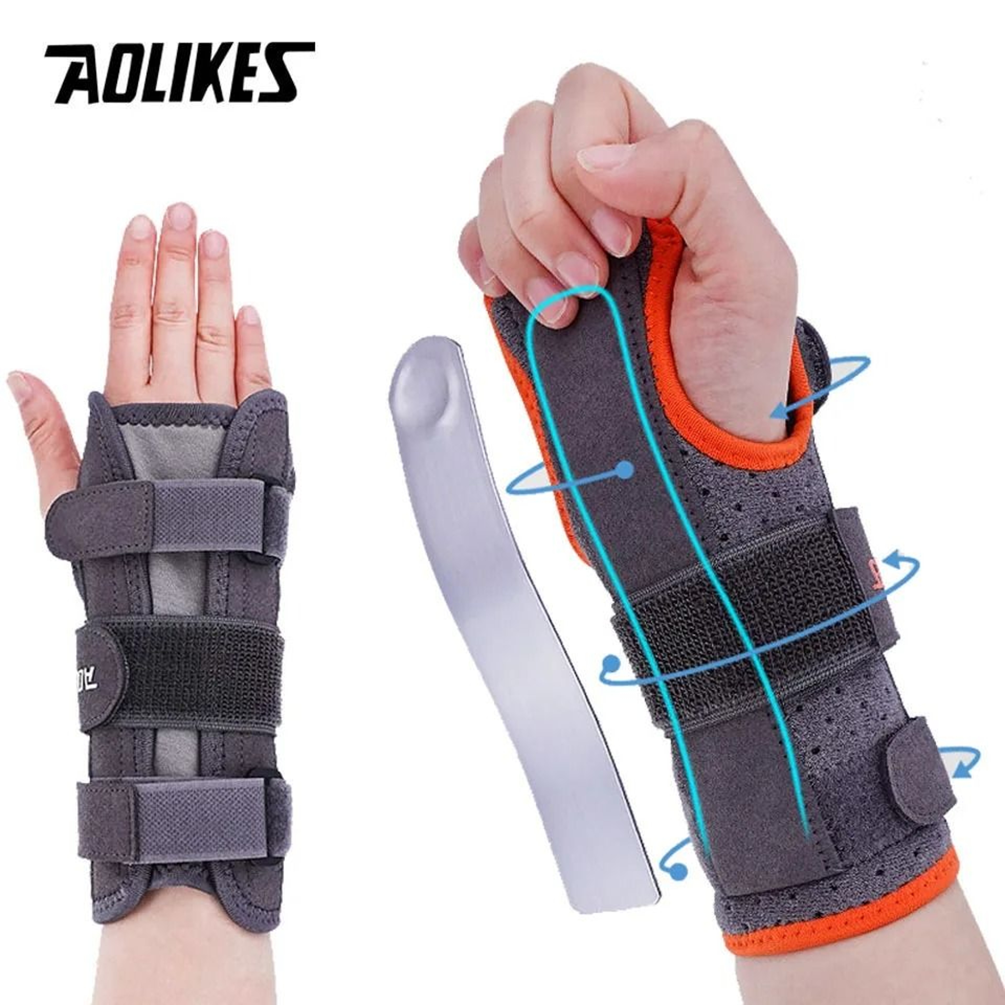 AOLIKES Adjustable Carpal Tunnel Wrist Brace With Splints For Night And Day Support 8