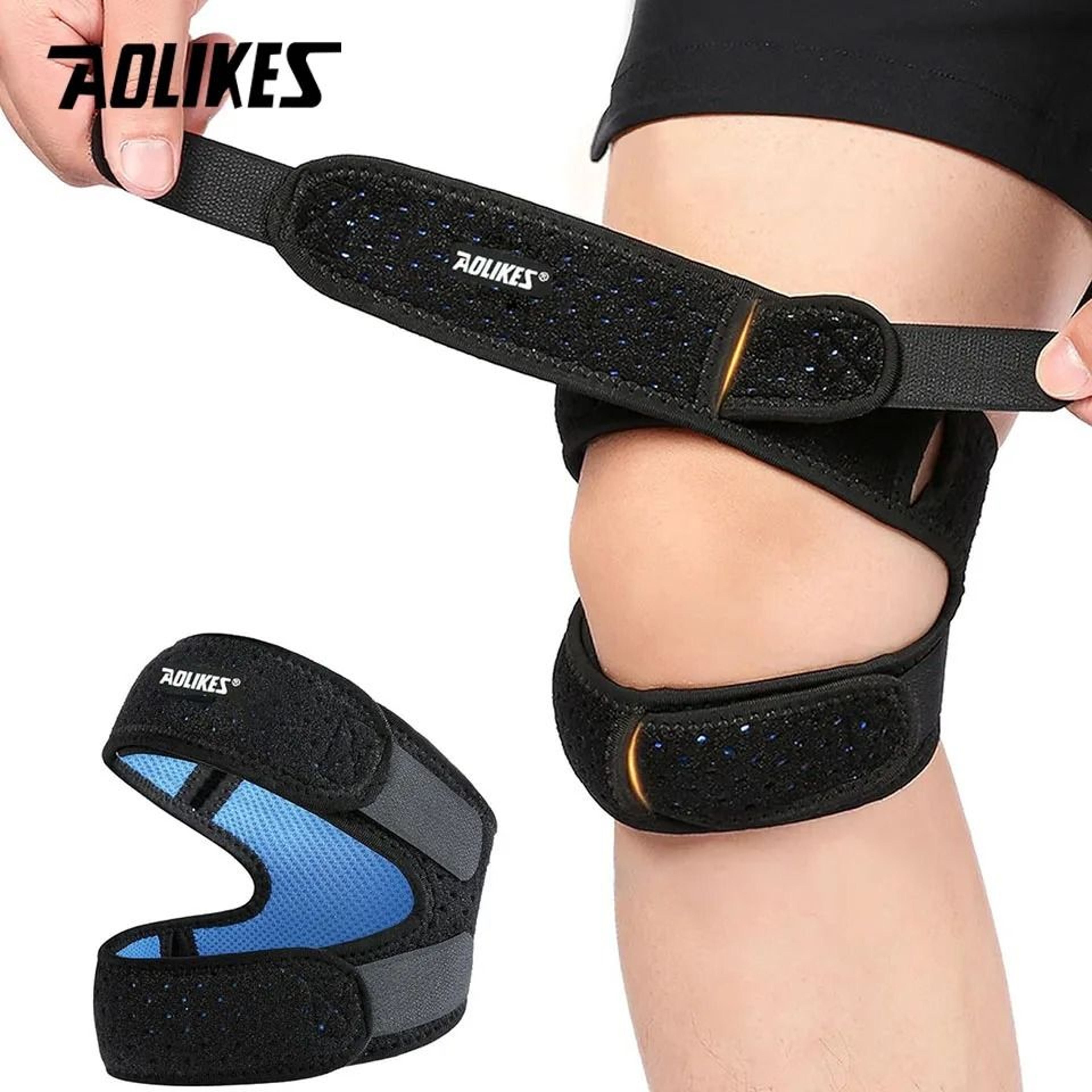 AOLIKES Adjustable Dual Patella Knee Strap For Running Tennis And Tendon Support 0