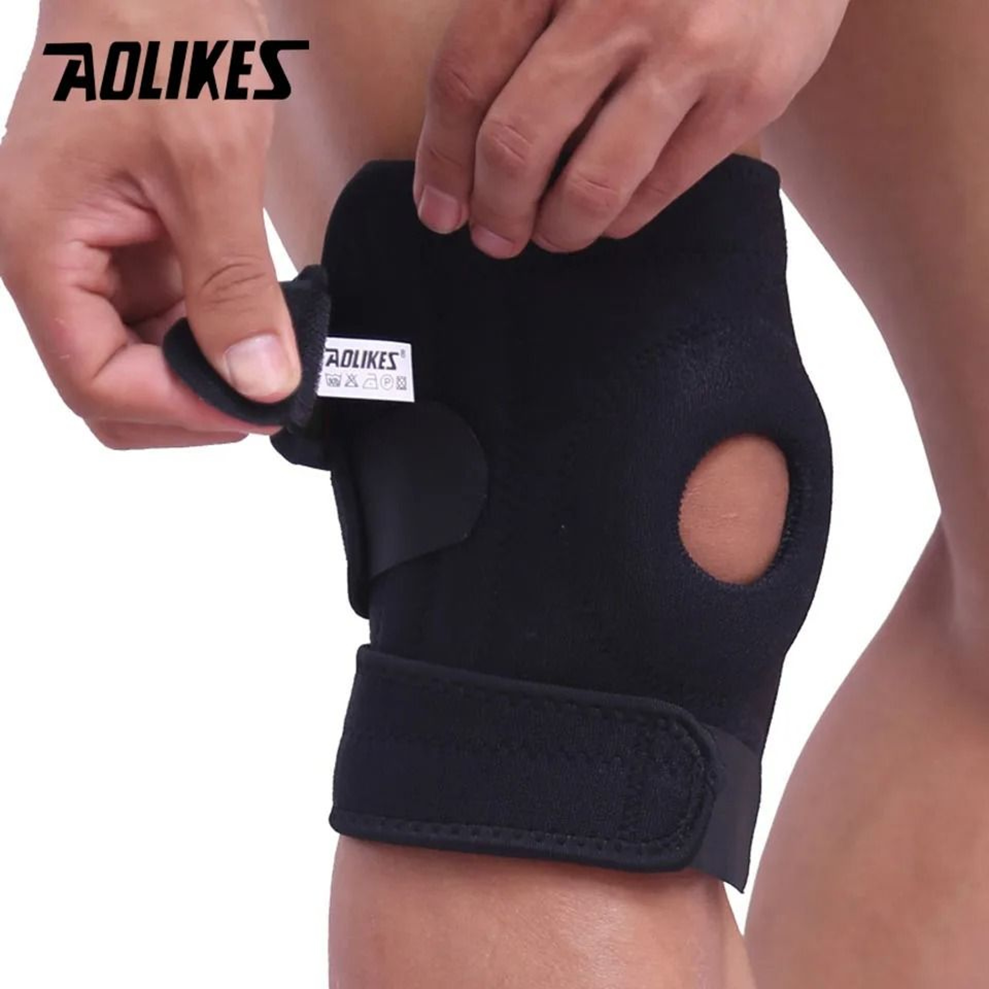 AOLIKES Adjustable Open Patella Knee Support Brace For Running Sports And Joint Stability 3