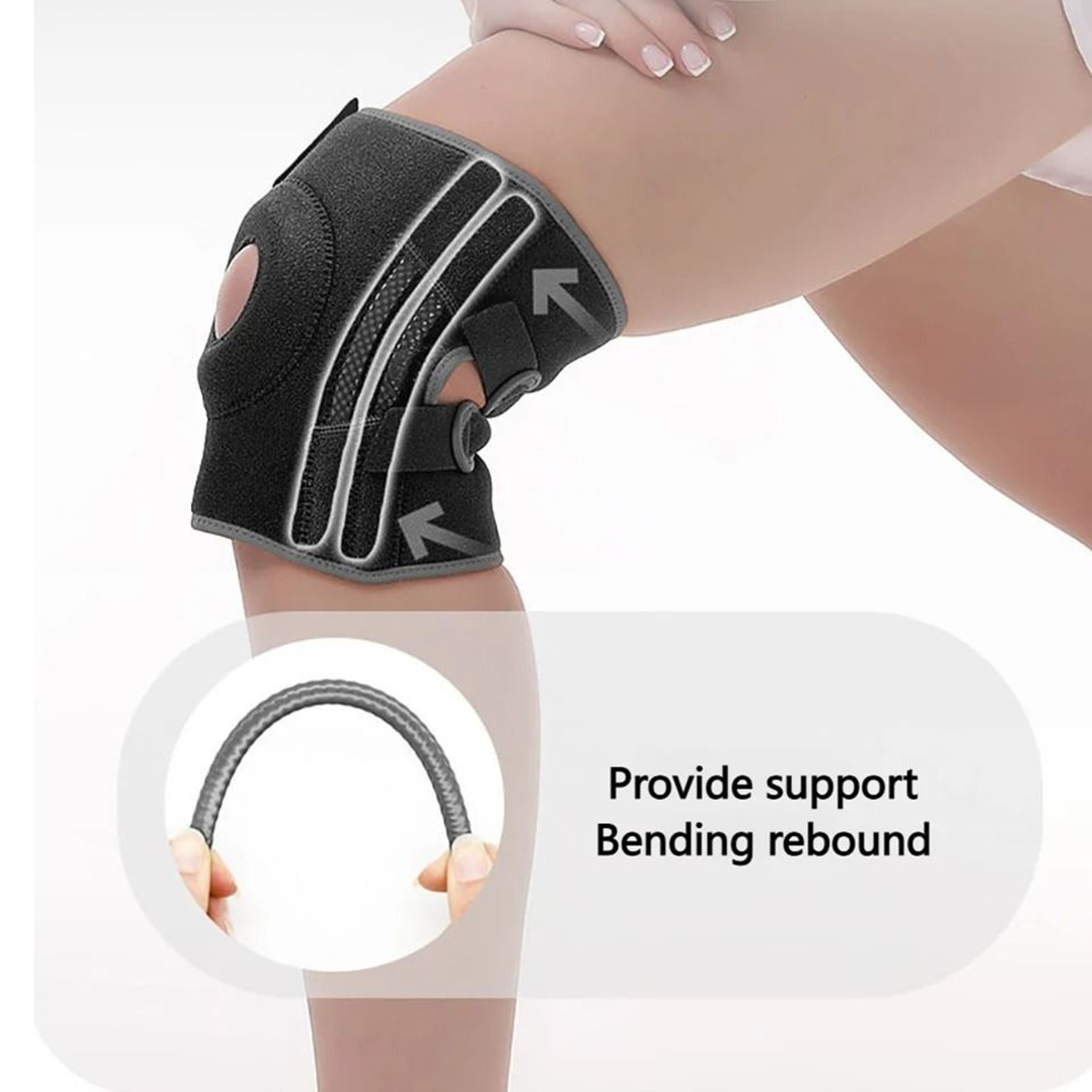 AOLIKES Patella Knee Brace With Side Stabilizers For Running Basketball And Joint Support 11