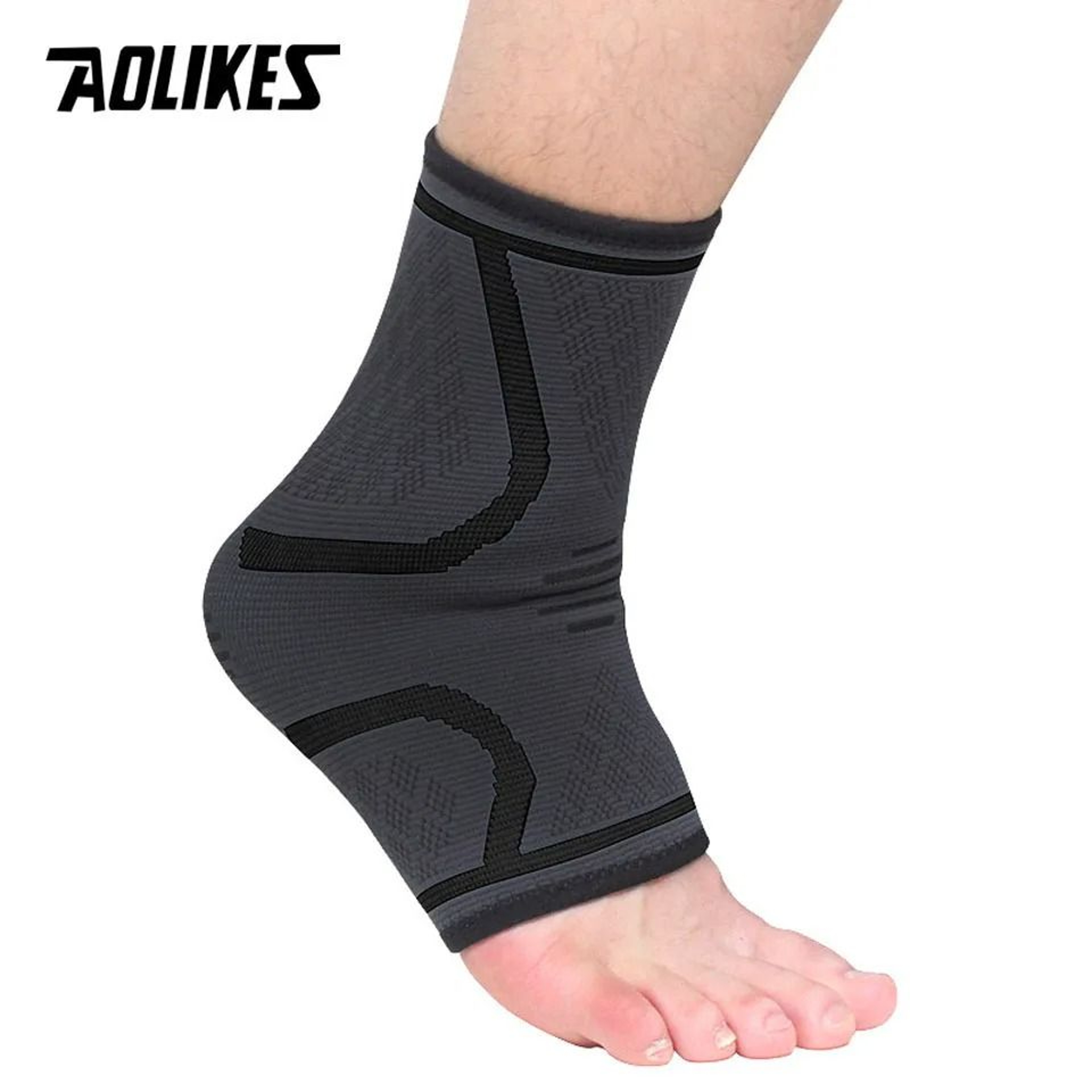 AOLIKES Adjustable Compression Ankle Brace With Support Wrap For Sports And Sprain Recovery 3