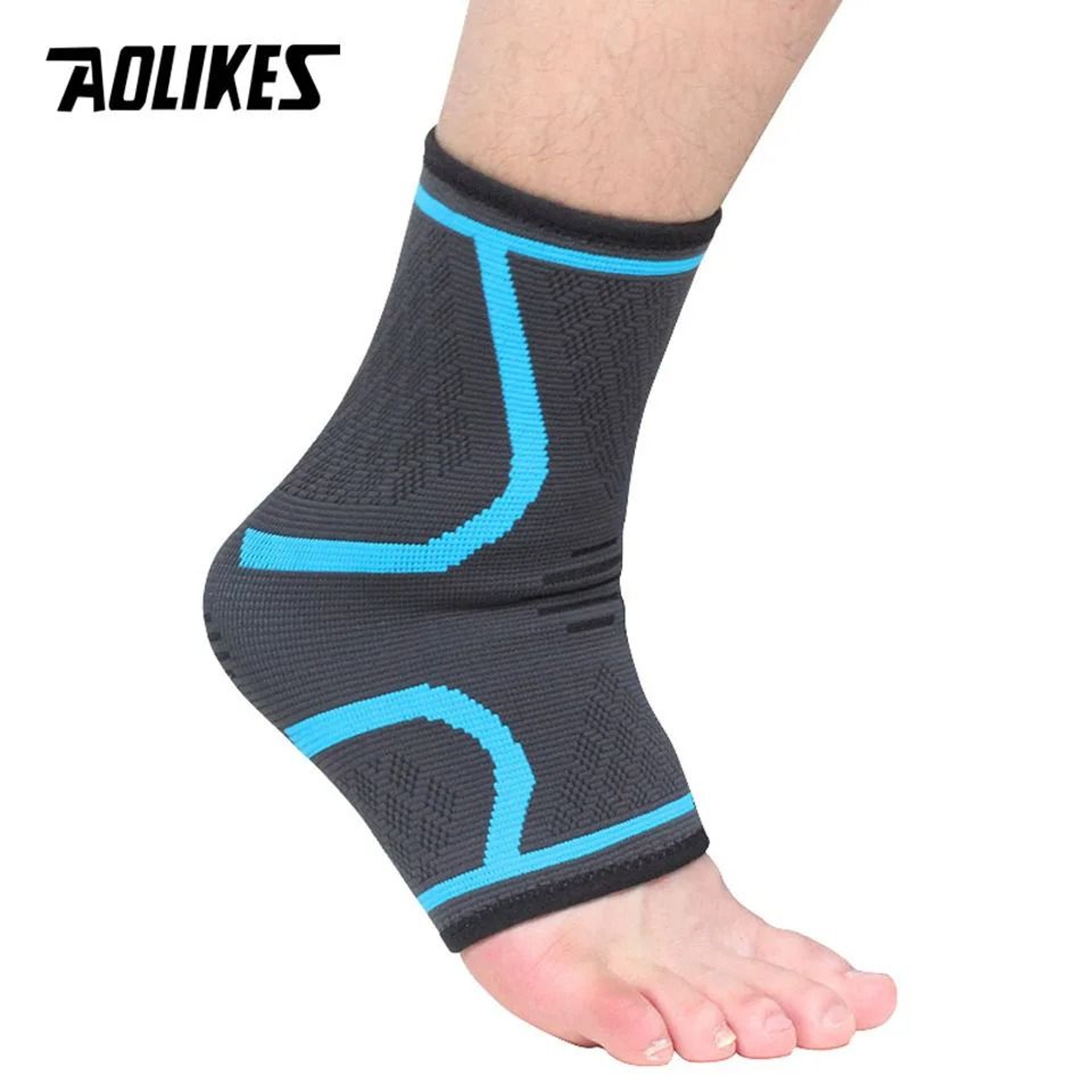 AOLIKES Adjustable Compression Ankle Brace With Support Wrap For Sports And Sprain Recovery 2