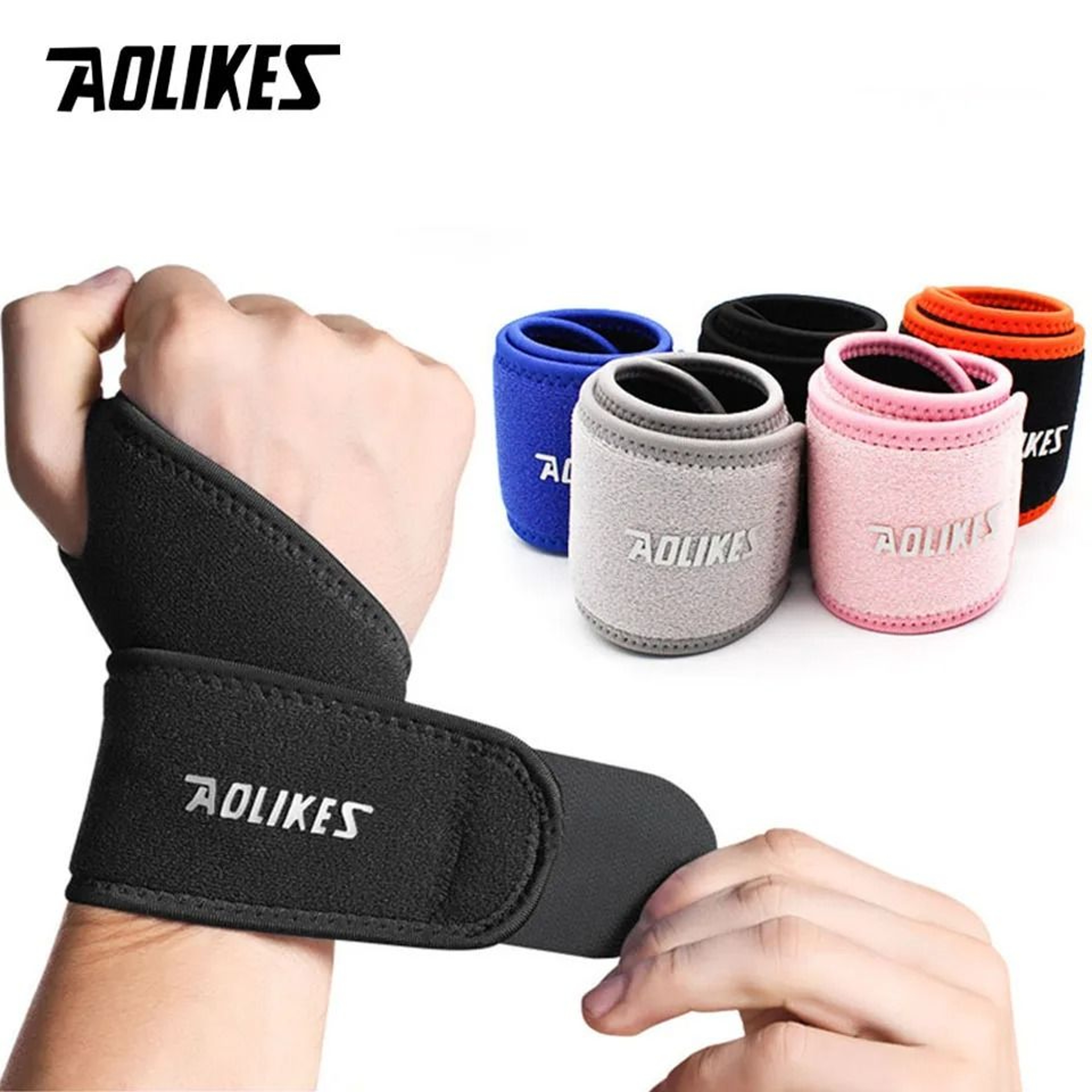 AOLIKES Adjustable Compression Wrist Support Wrap For Sports Work And Daily Joint Protection 0