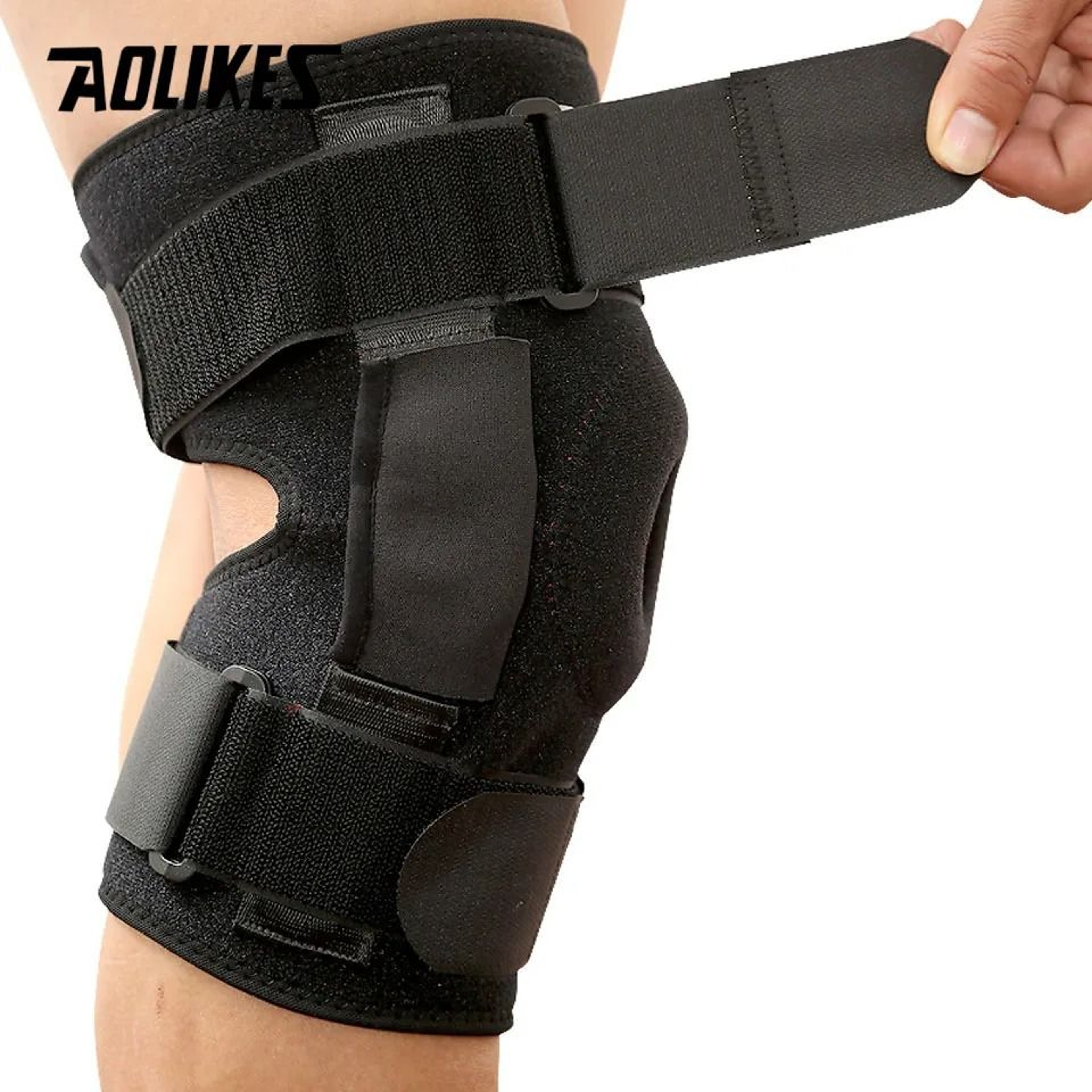 AOLIKES Adjustable Aluminum Stabilizer Knee Brace For Hiking Cycling And Outdoor Joint Support 2