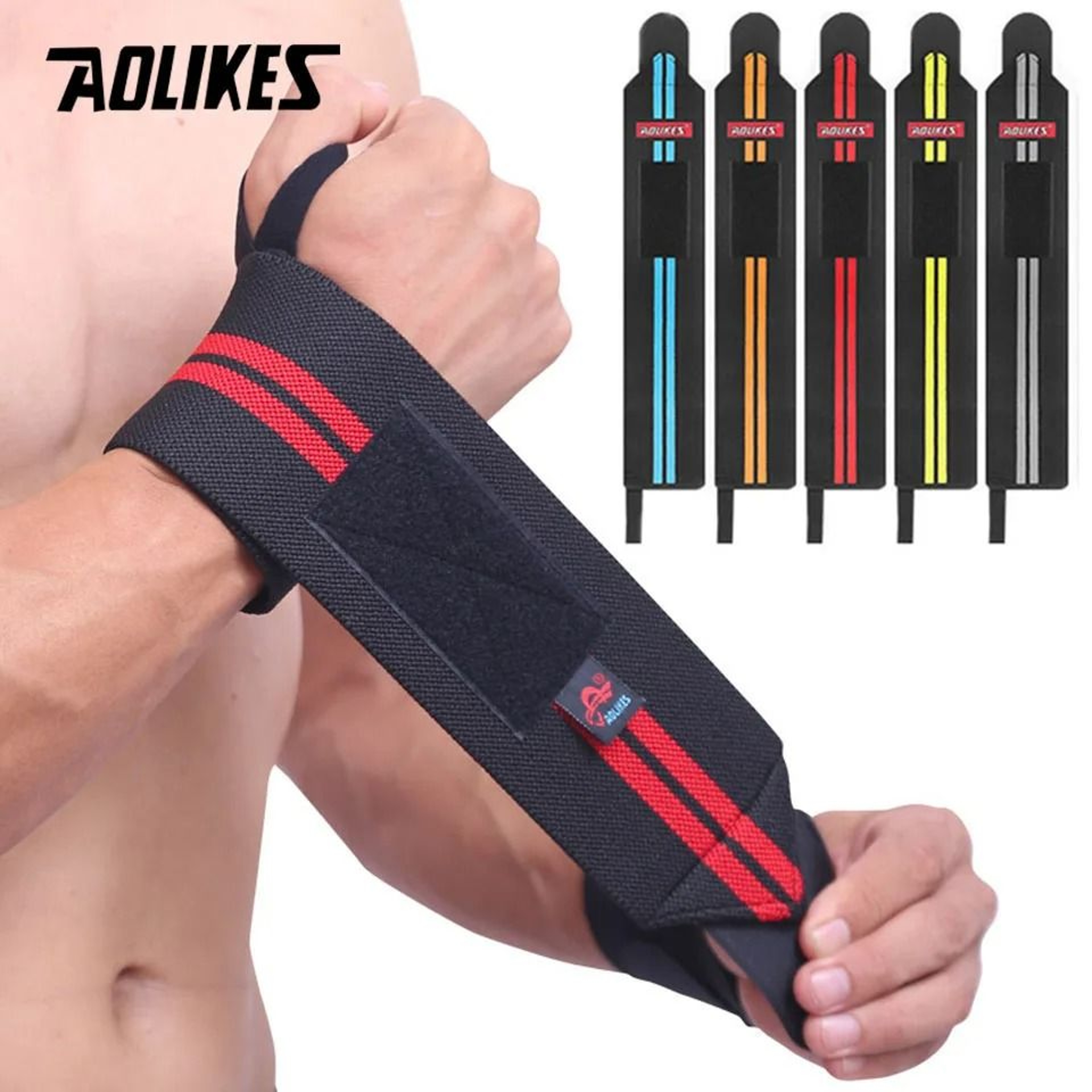 AOLIKES Adjustable Weightlifting Wrist Wraps For Powerlifting Strength Training And Gym Support 11
