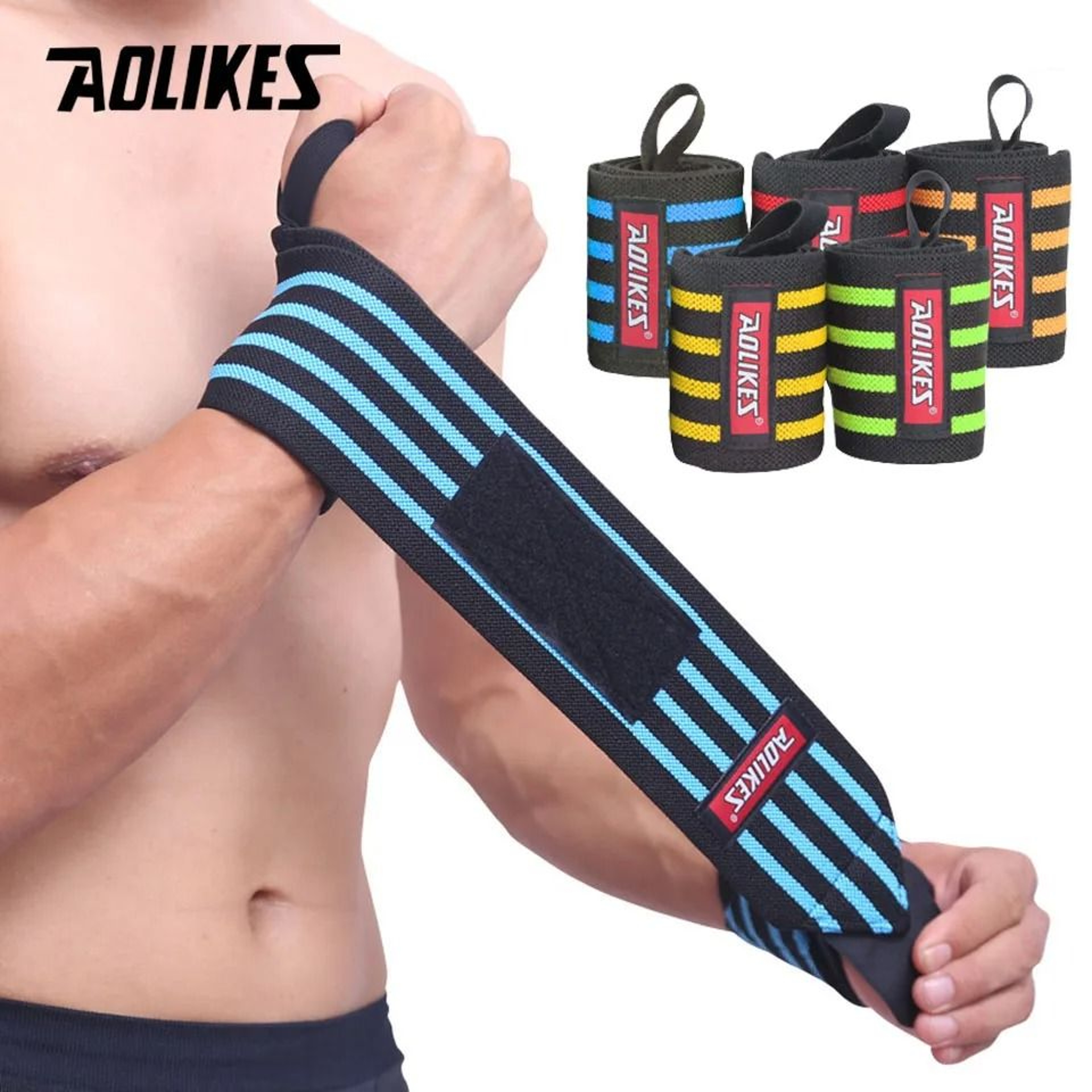 AOLIKES Adjustable Weightlifting Wrist Wraps For Powerlifting Strength Training And Gym Support 12