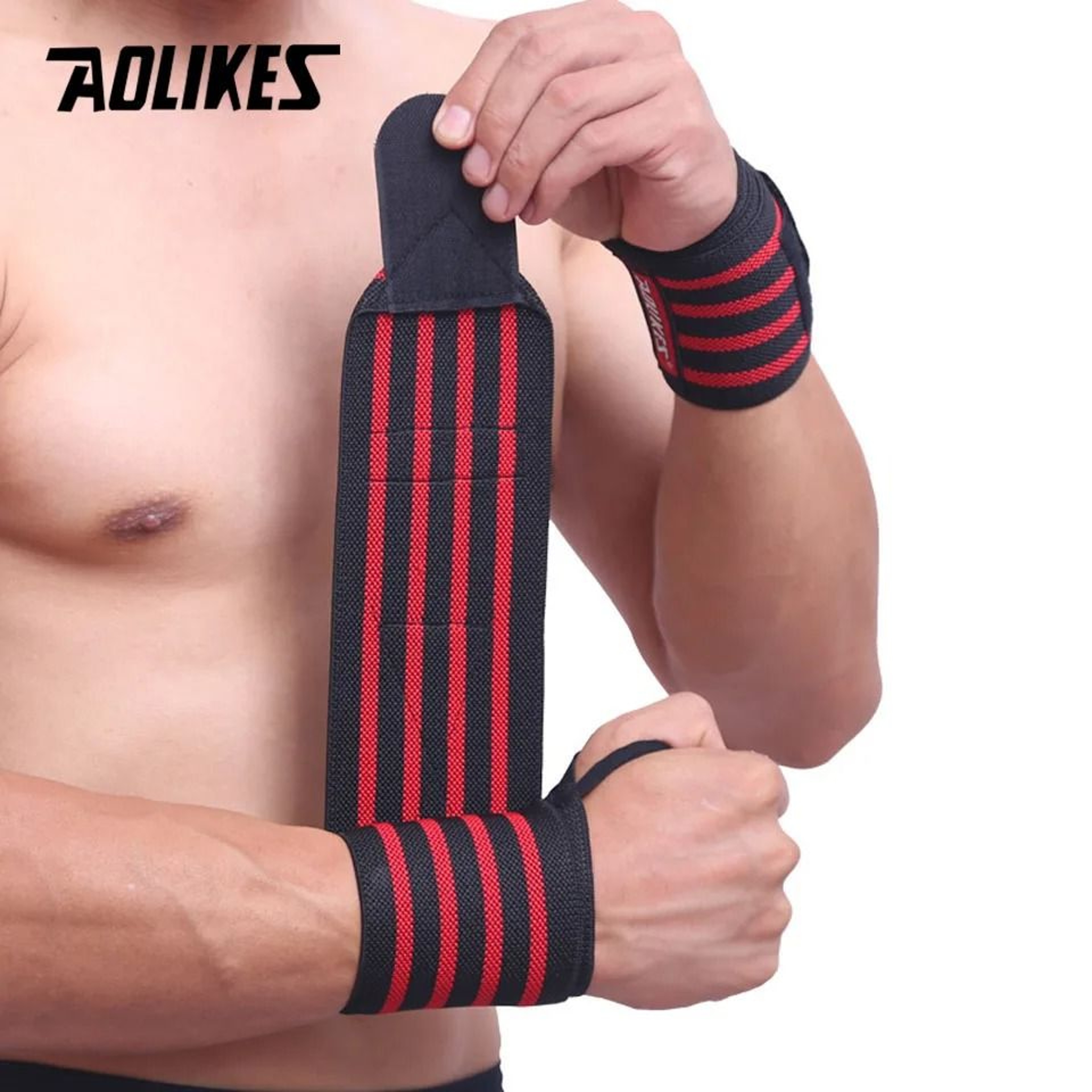 AOLIKES Adjustable Weightlifting Wrist Wraps For Powerlifting Strength Training And Gym Support 9