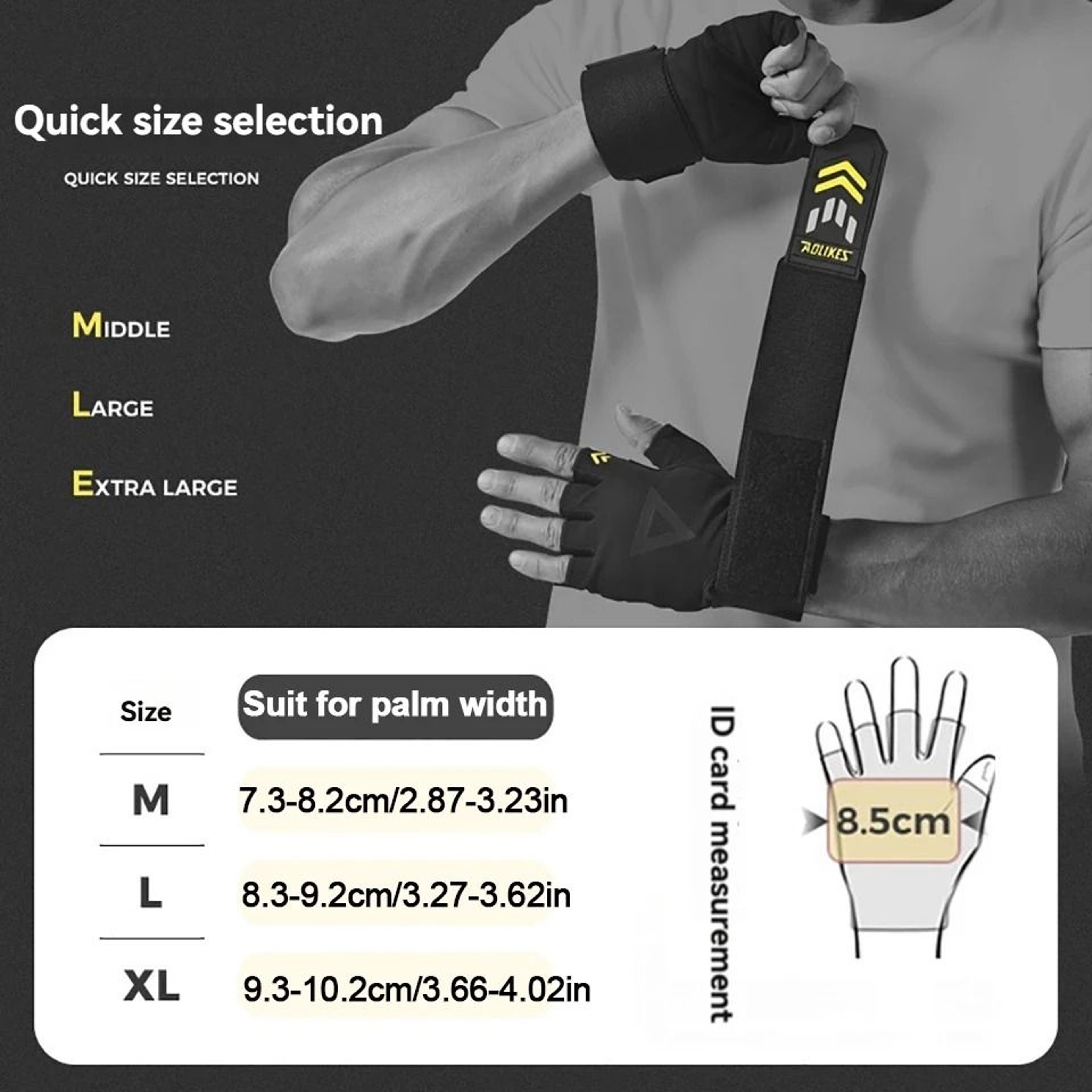 AOLIKES Full Palm Weightlifting Gloves With Wrist Support For Gym And Strength Training 4