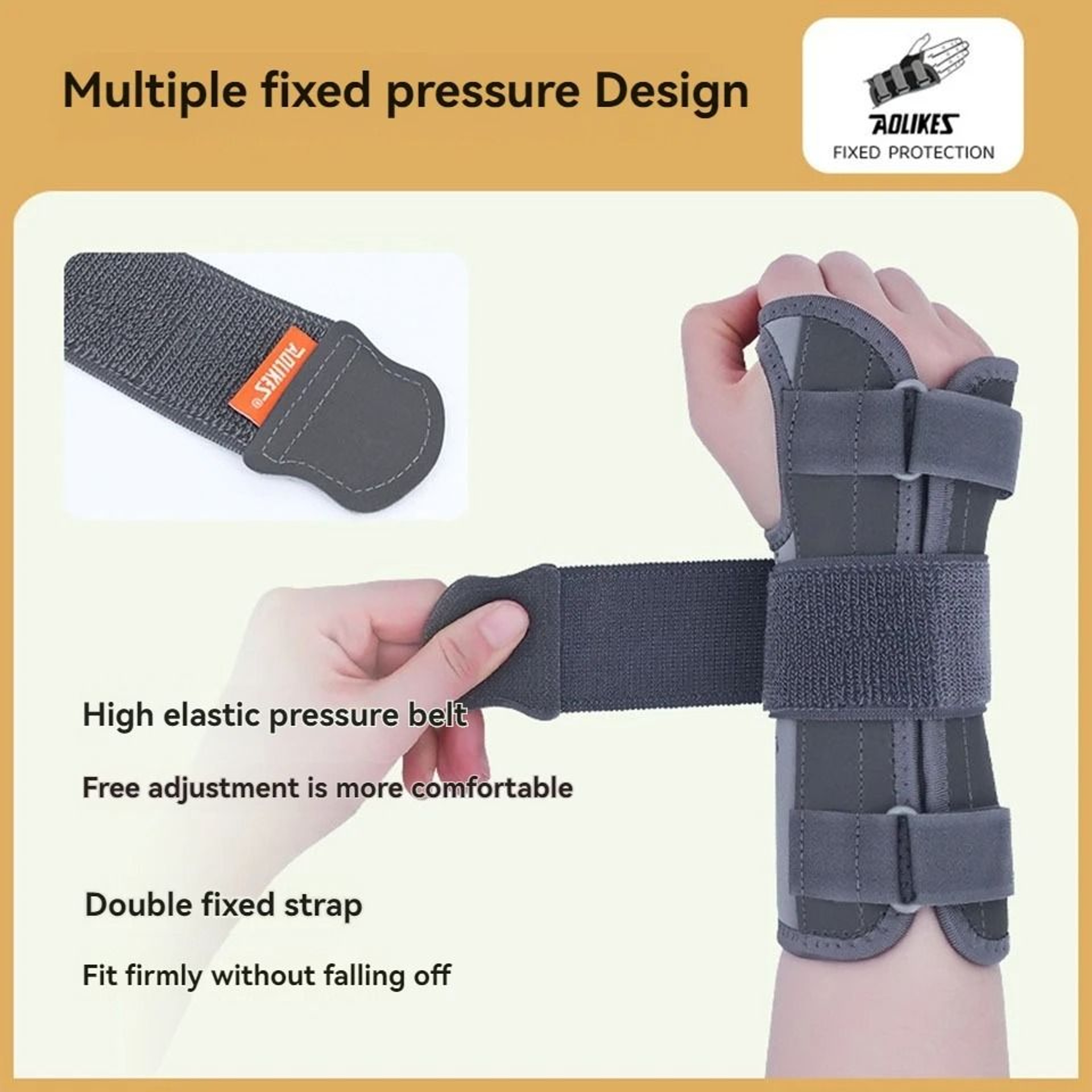 AOLIKES Adjustable Night Wrist Brace With Splints For Carpal Tunnel And Hand Support 7