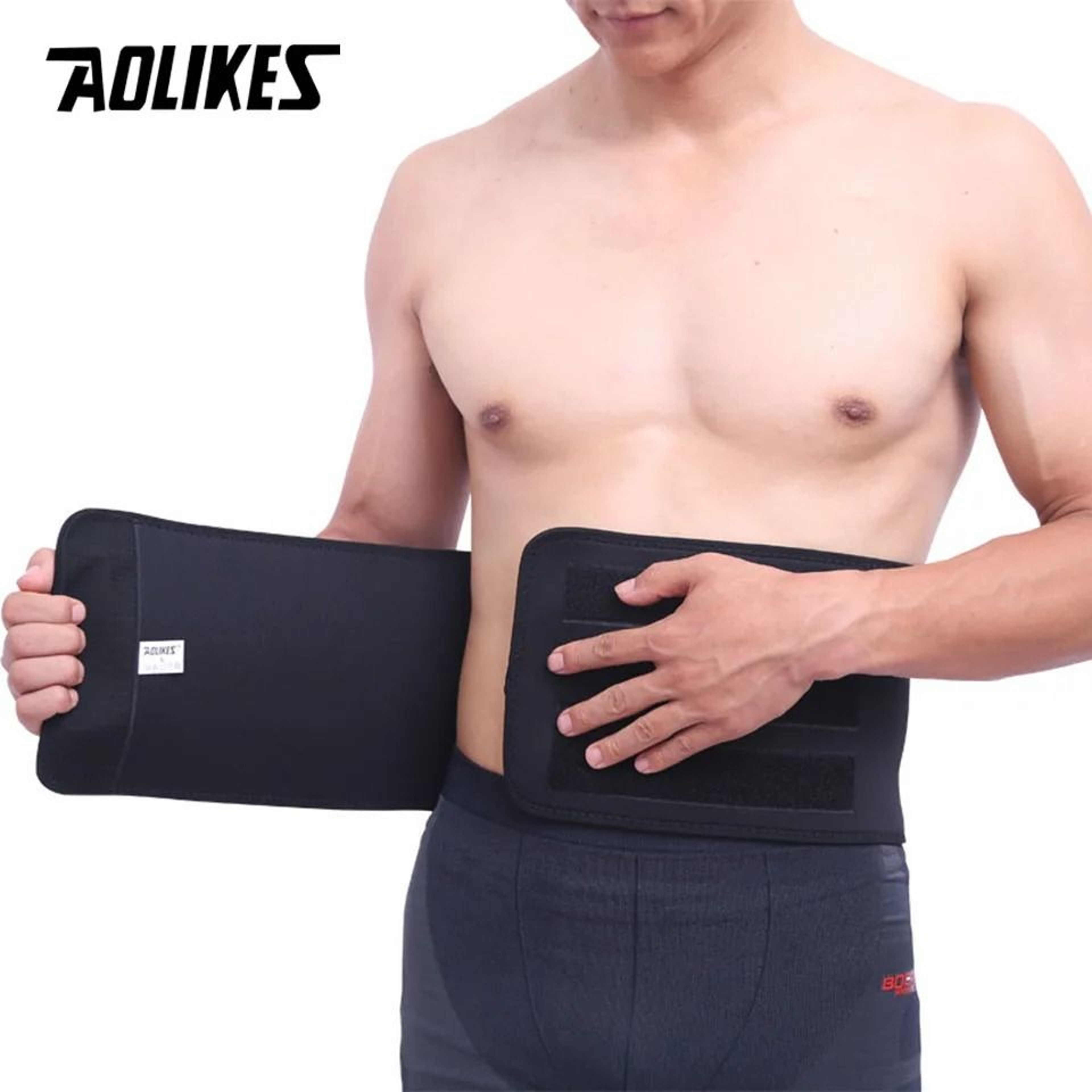 AOLIKES Adjustable Waist Trimmer Sweat Belt And Back Support 3