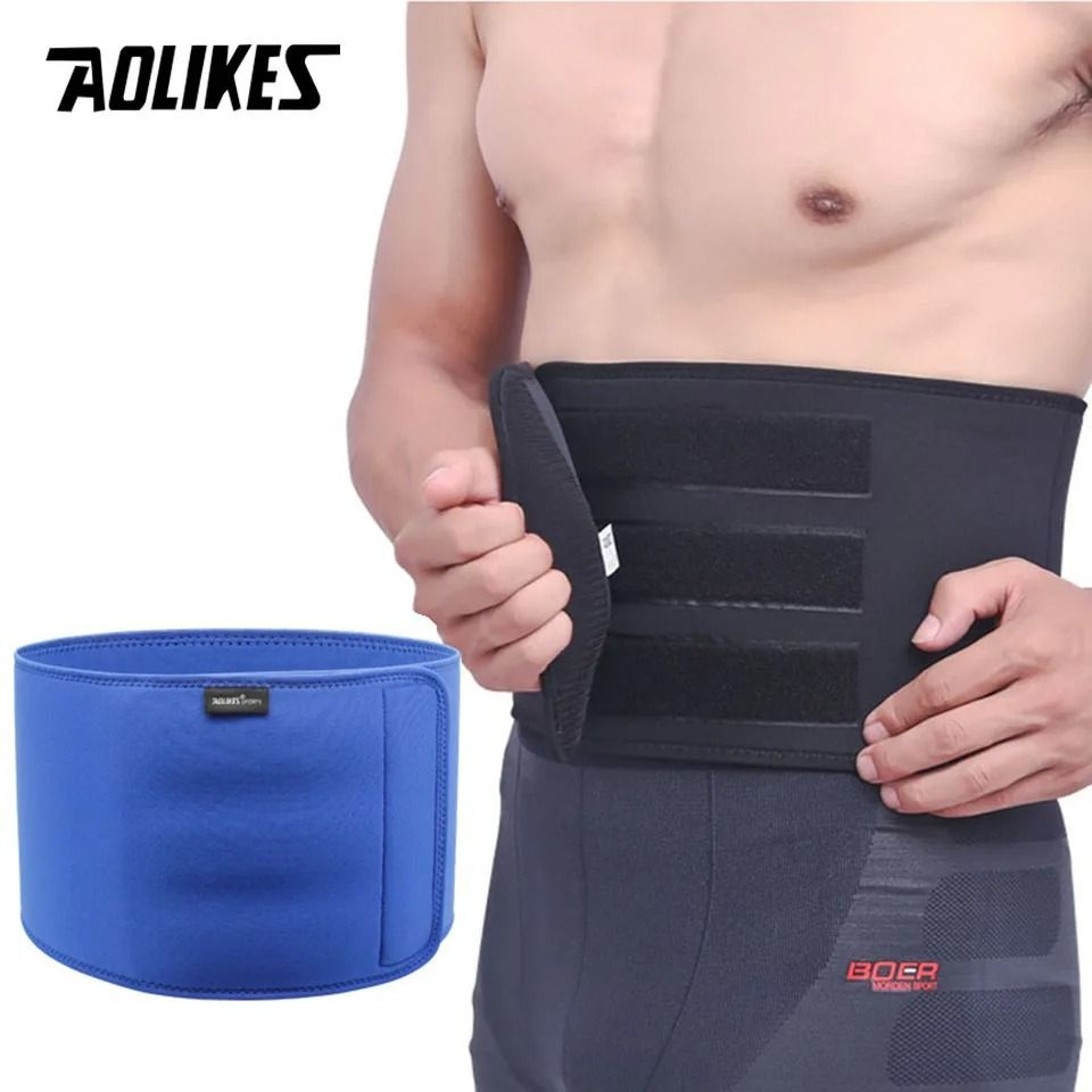 AOLIKES Adjustable Waist Trimmer Sweat Belt And Back Support 8
