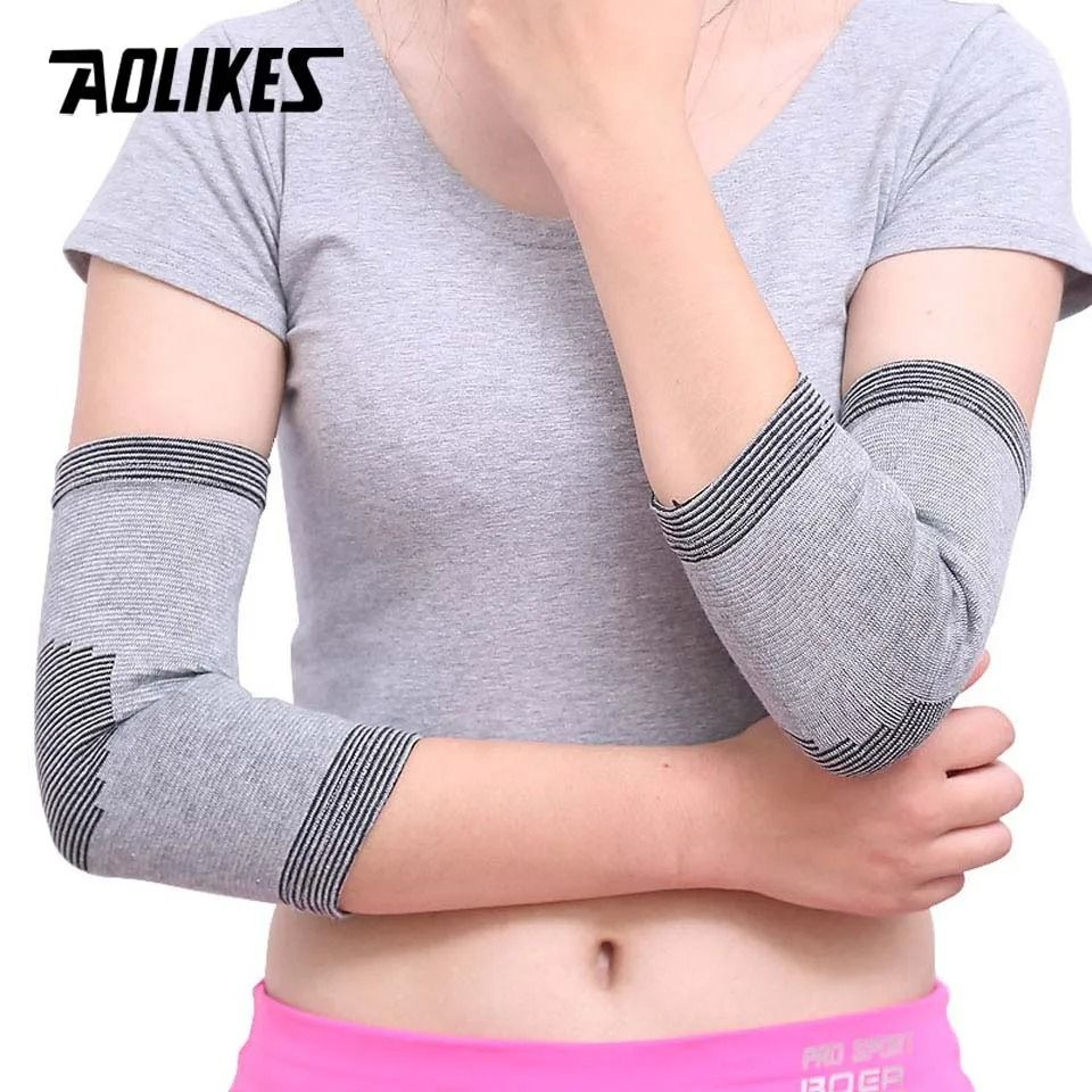 AOLIKES Elastic Knee Compression Sleeves For Sports Support 5