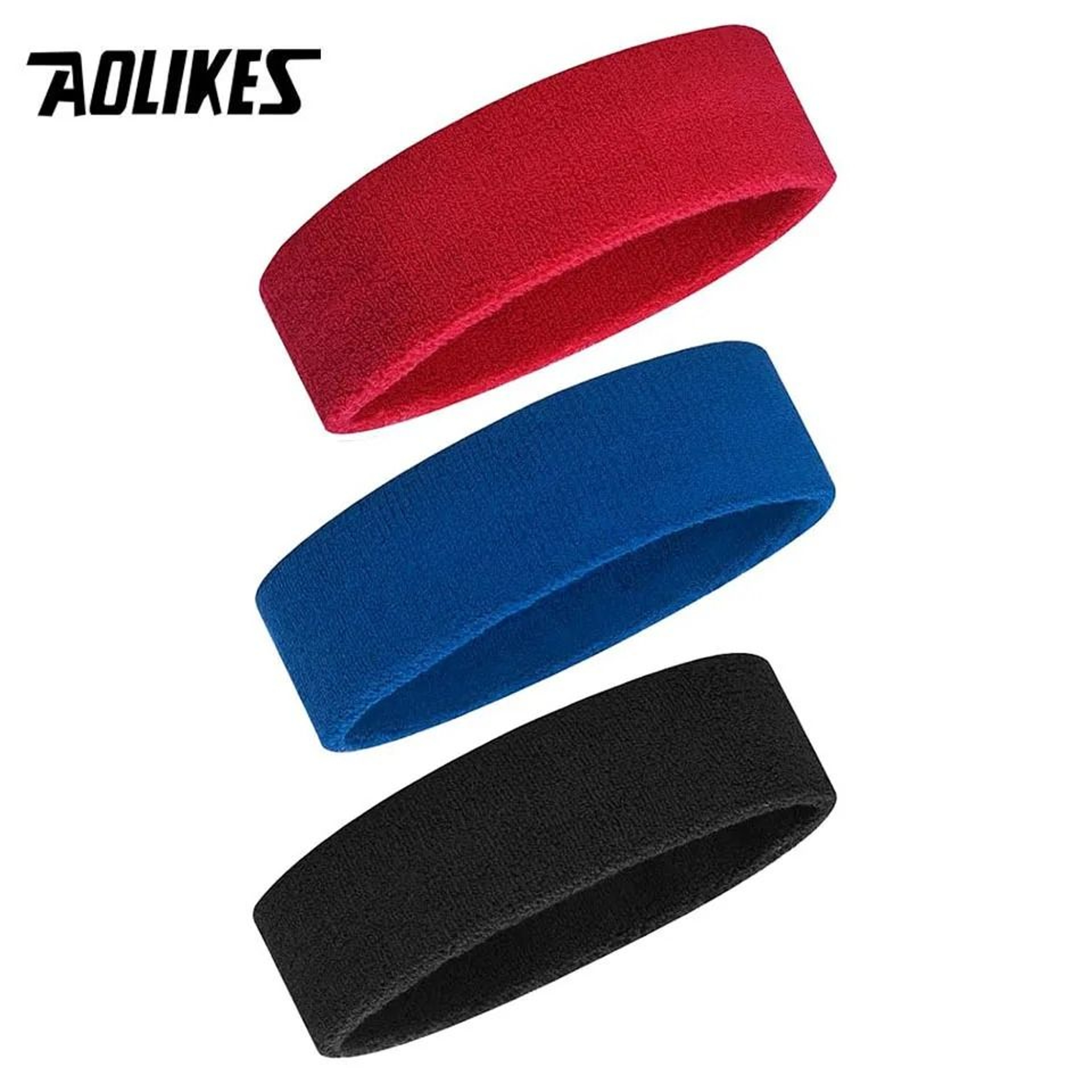 AOLIKES 3 Pack Moisture Wicking Sports Headbands 0
