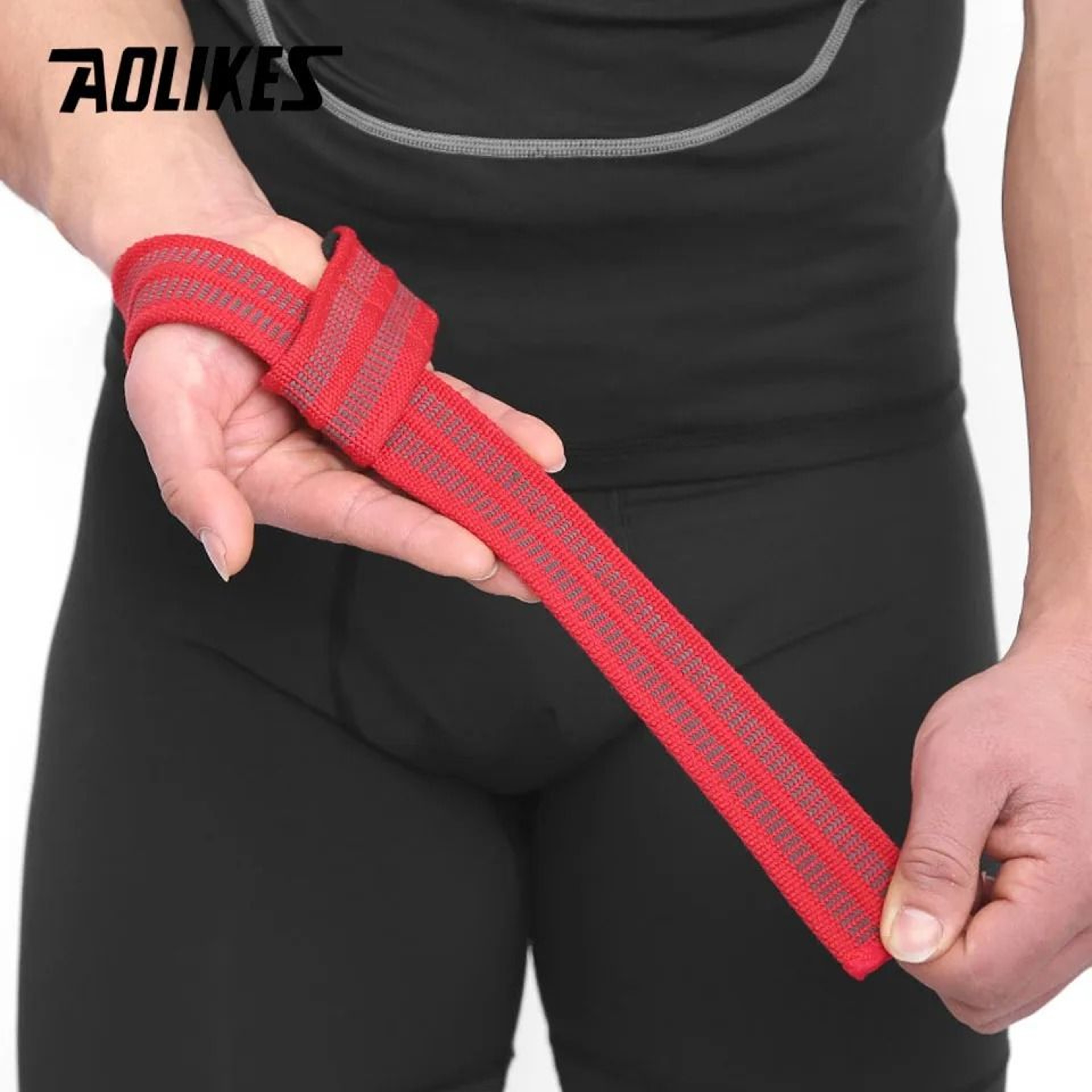 AOLIKES Anti Slip Weight Lifting Straps With Wrist Support 5