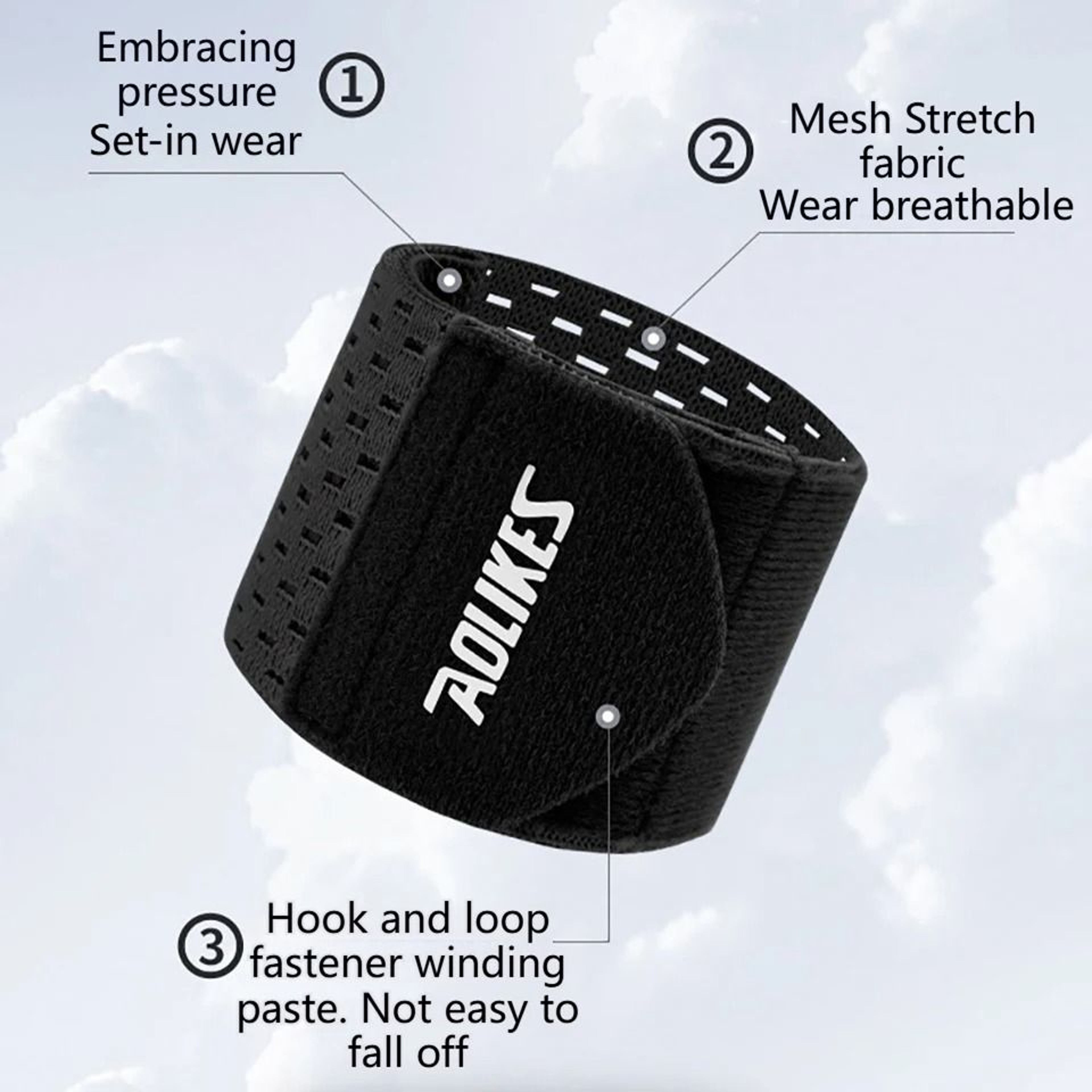 AOLIKES Adjustable Wrist Support Wrap For Sports And Weight Training 3