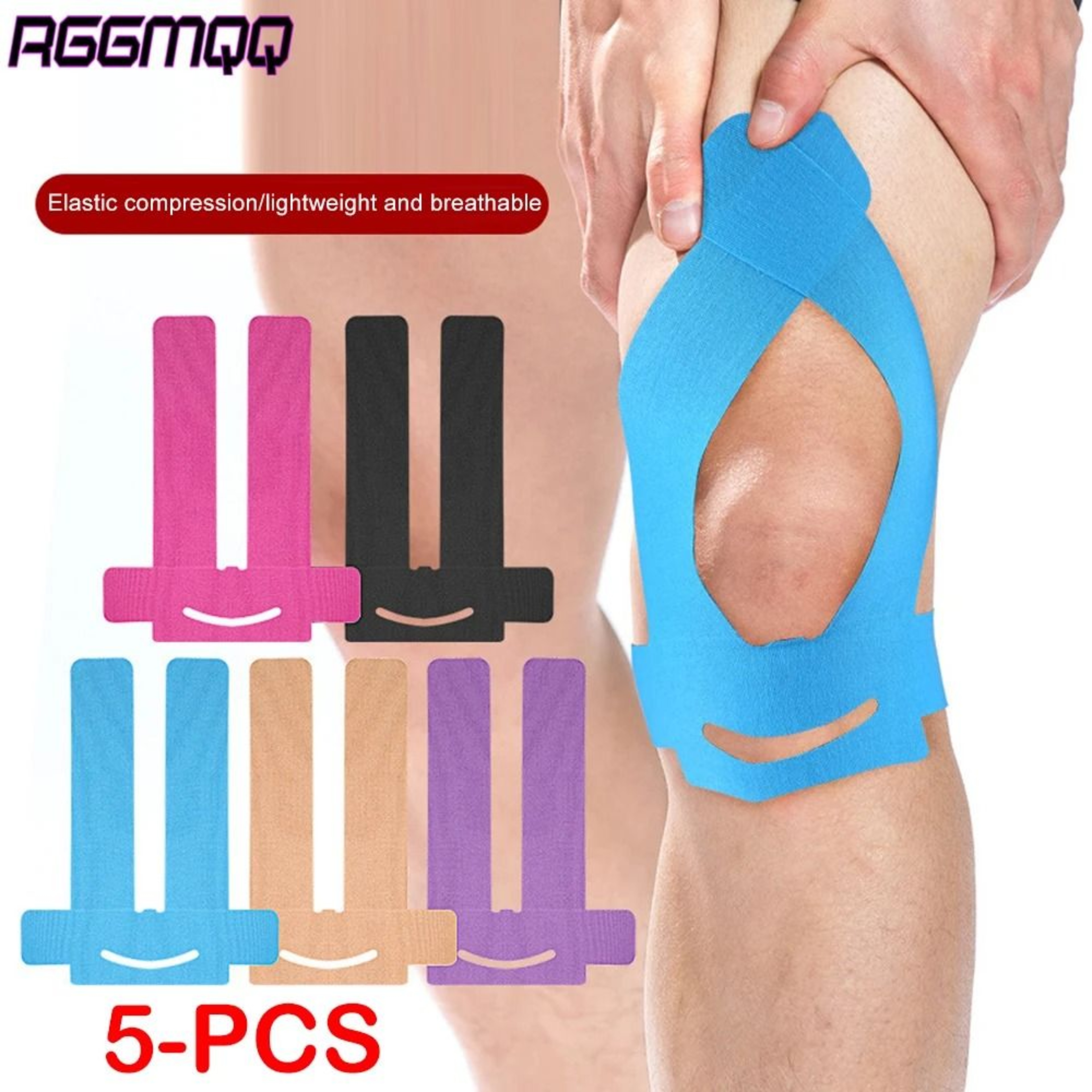 5 Piece Waterproof Kinesiology Knee Tape For Sports Support 11