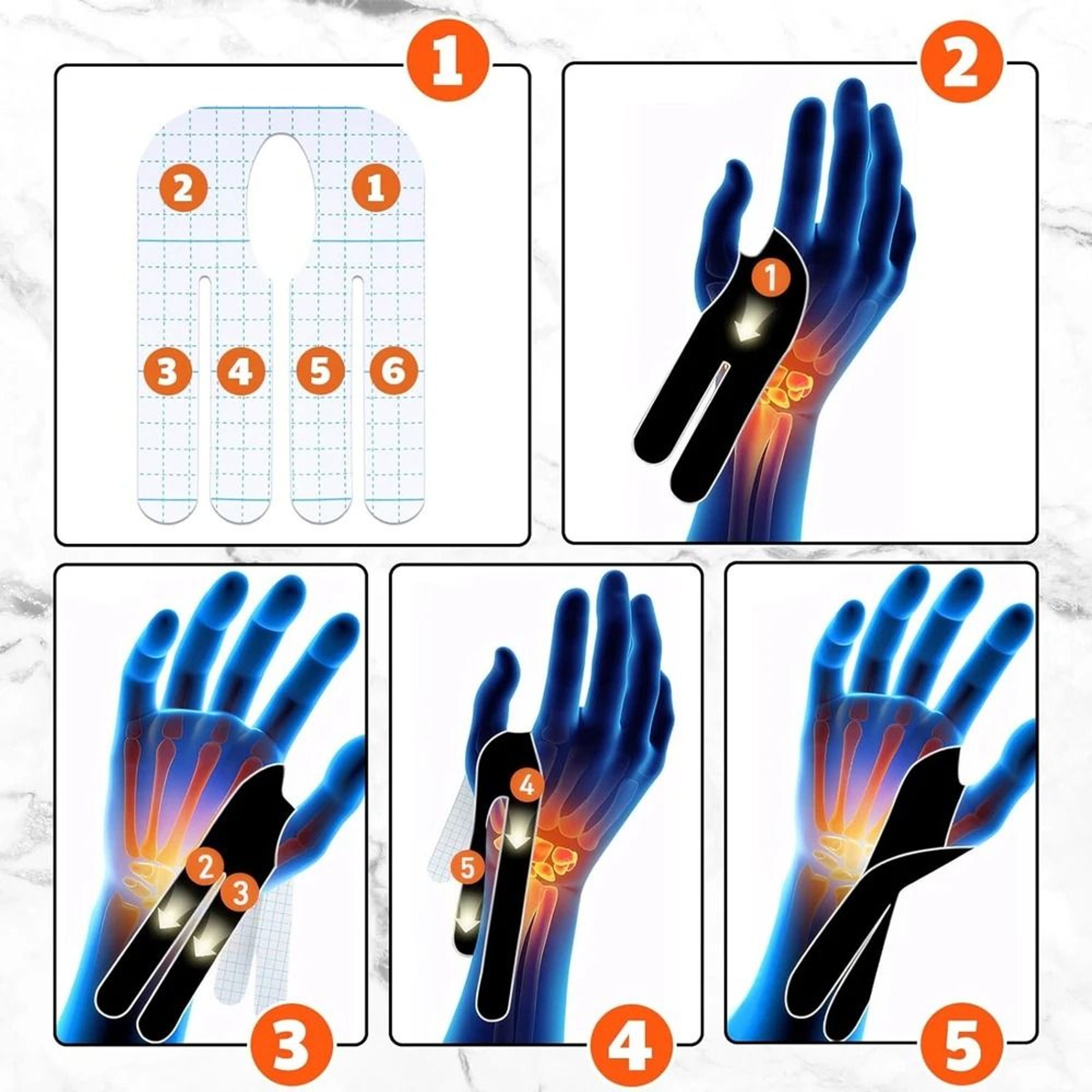 Precut Wrist And Thumb Kinesiology Support Tape 13