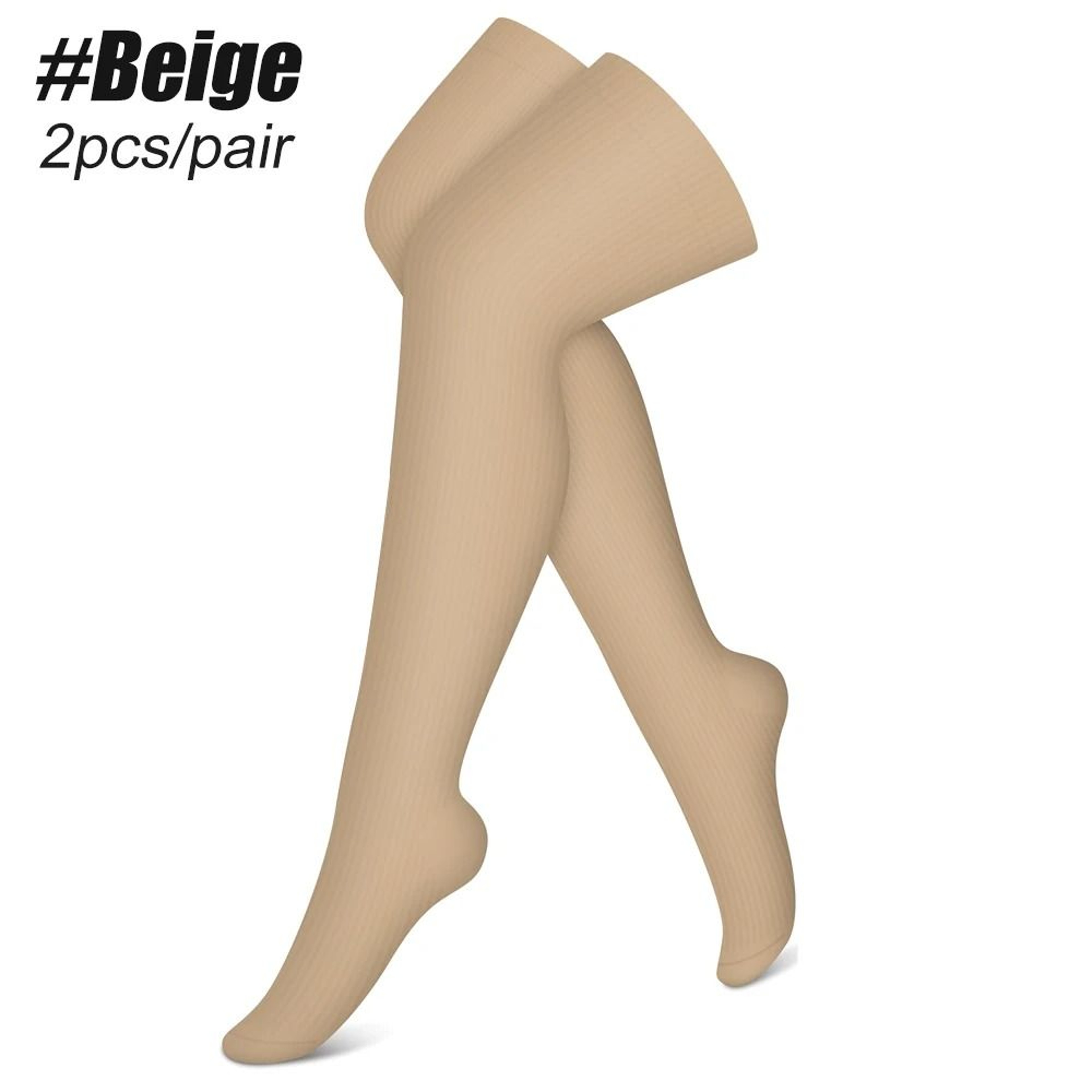 Thigh High 20 To 30 MmHg Compression Stockings With Silicone Grip 1