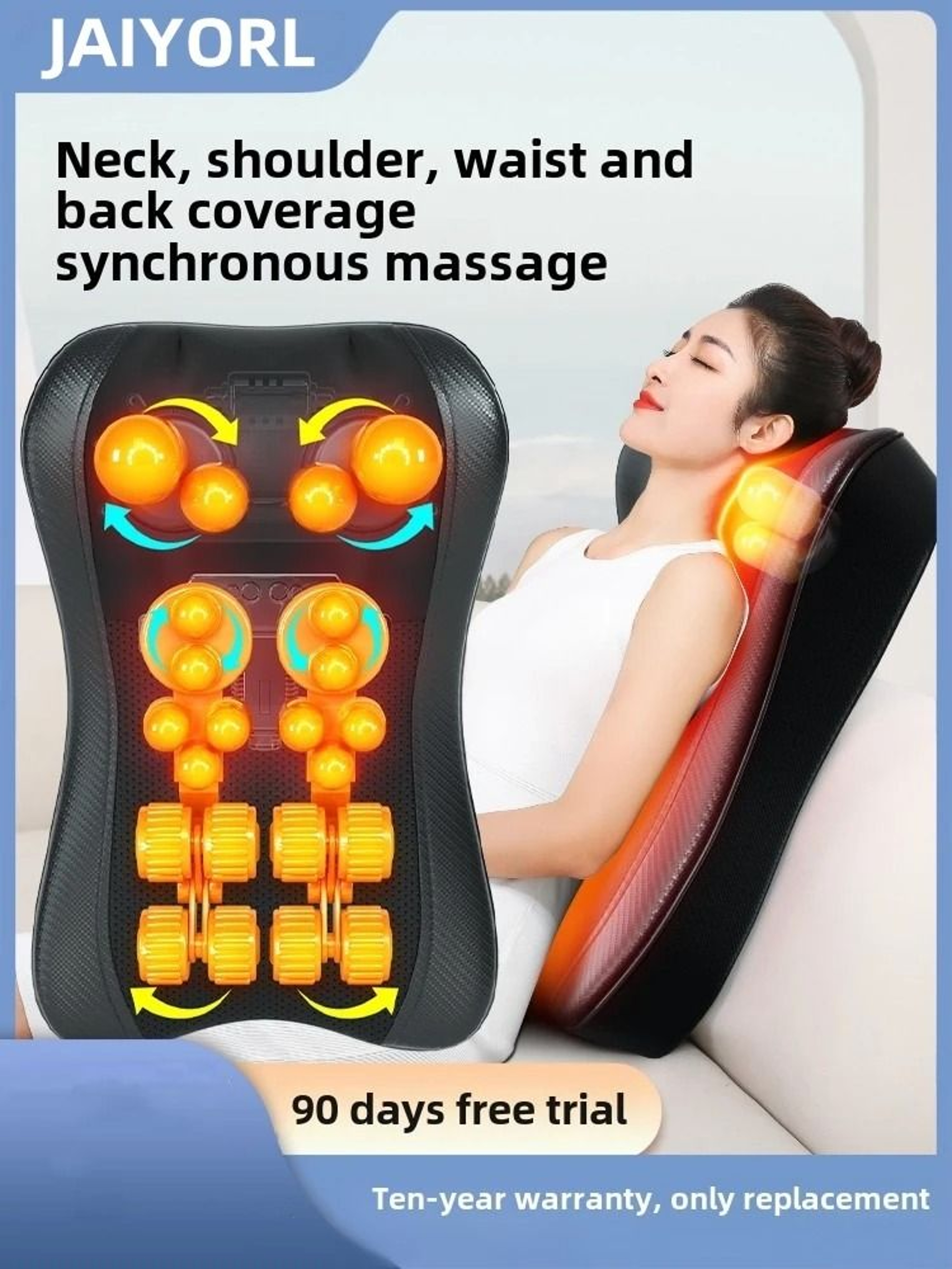 Heated Shiatsu Neck And Back Massage Pillow 2