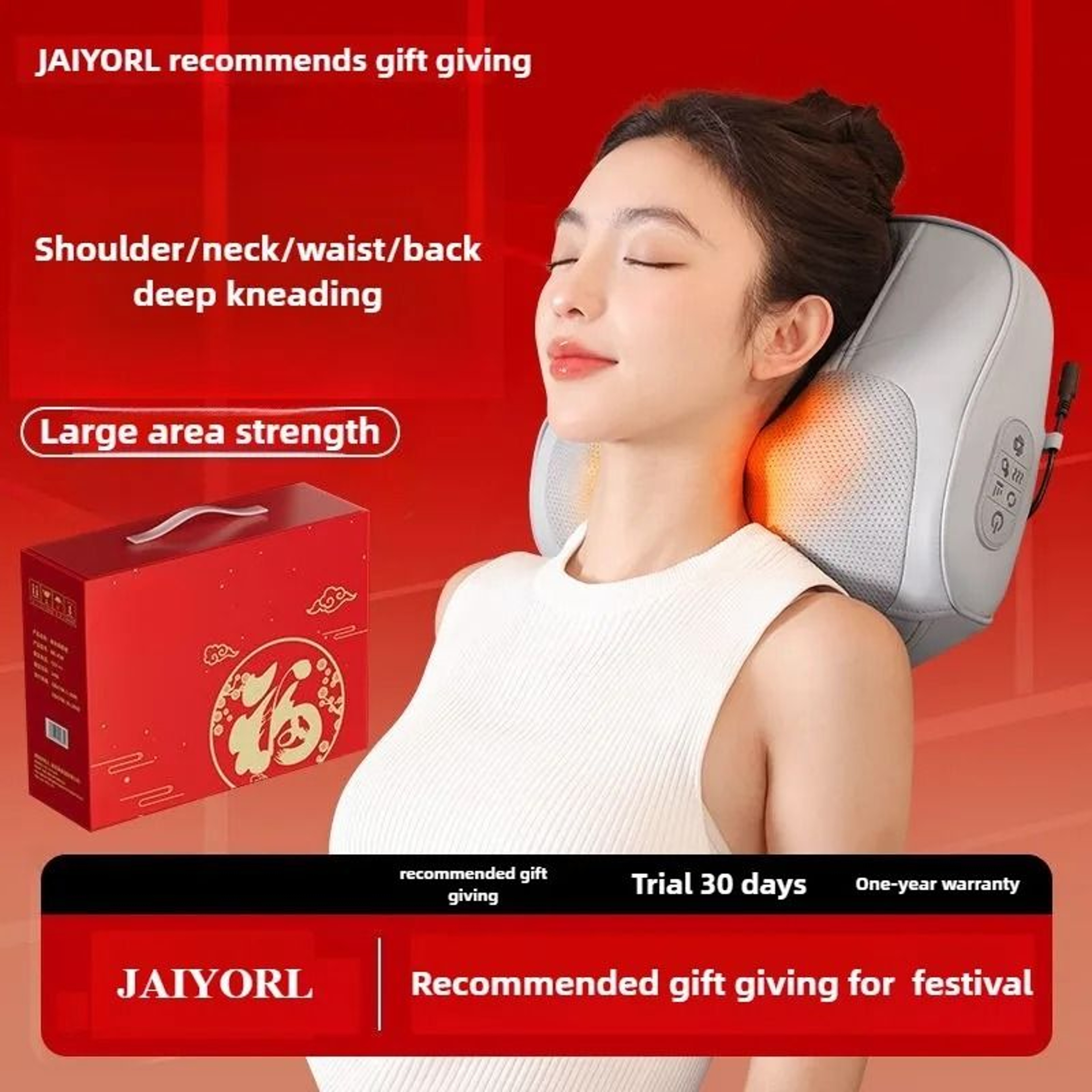 Heated Airbag Neck Massage Pillow For Full Body Relaxation 0