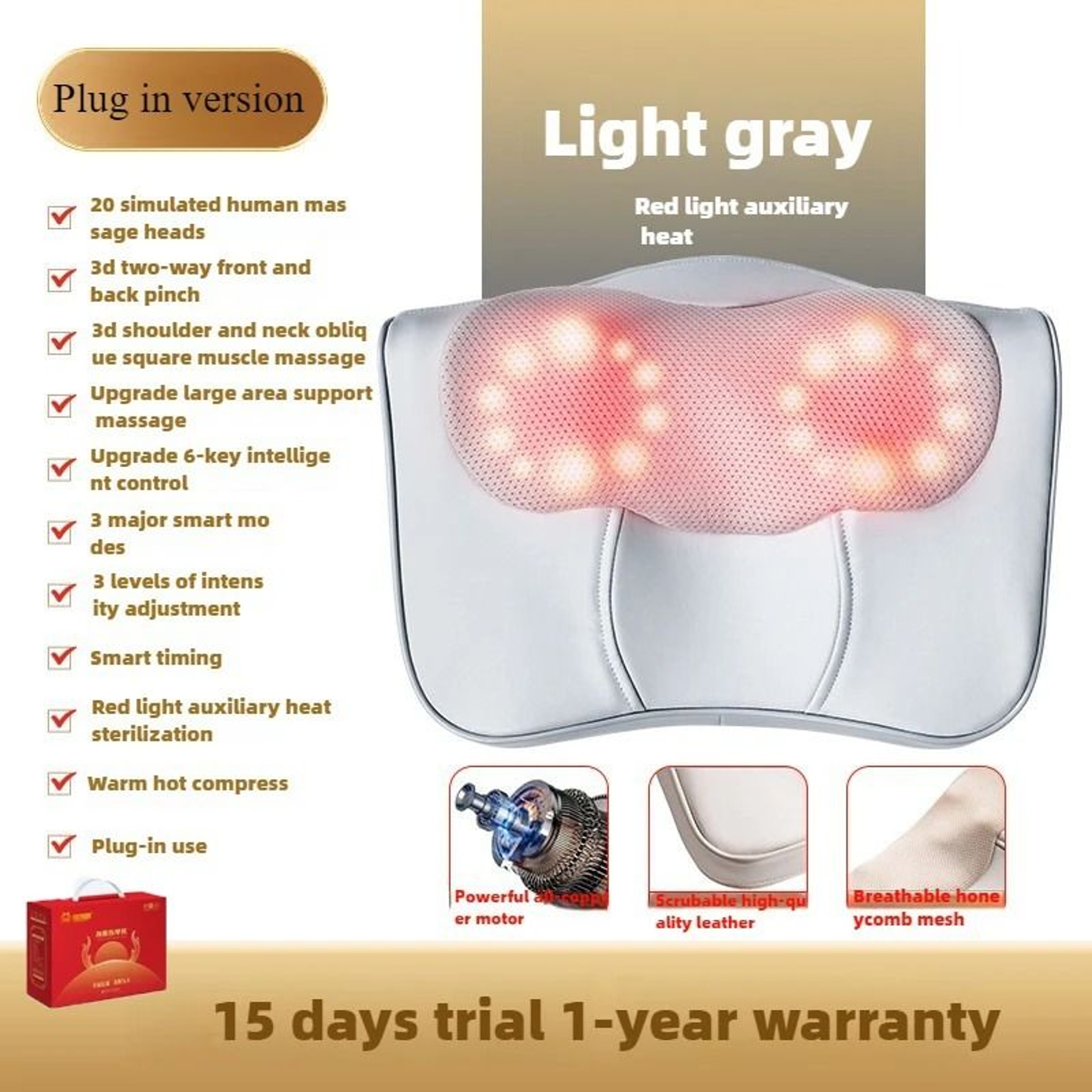 Heated Airbag Neck Massage Pillow For Full Body Relaxation 3