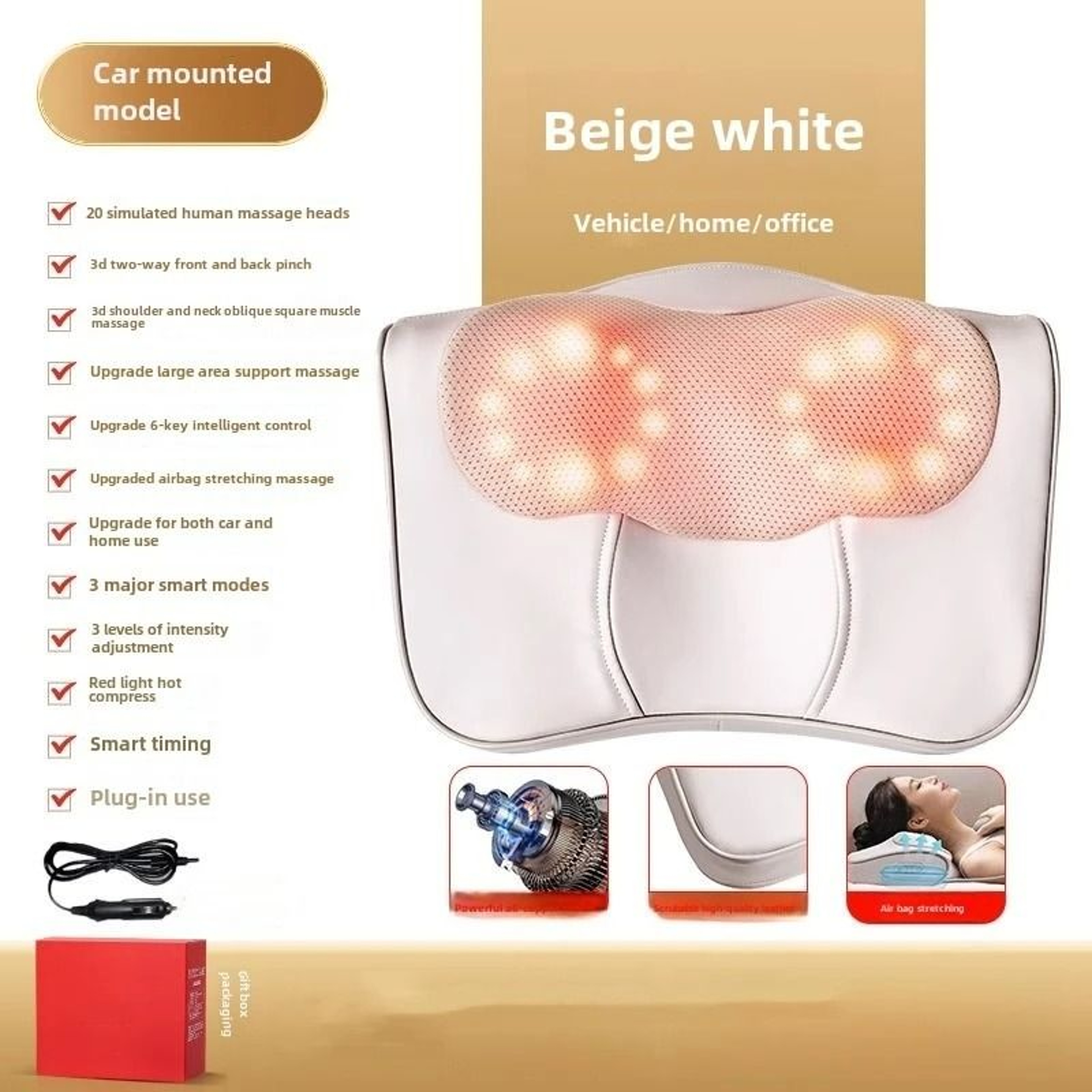 Deep Kneading Massage Pillow With Soothing Heat 6