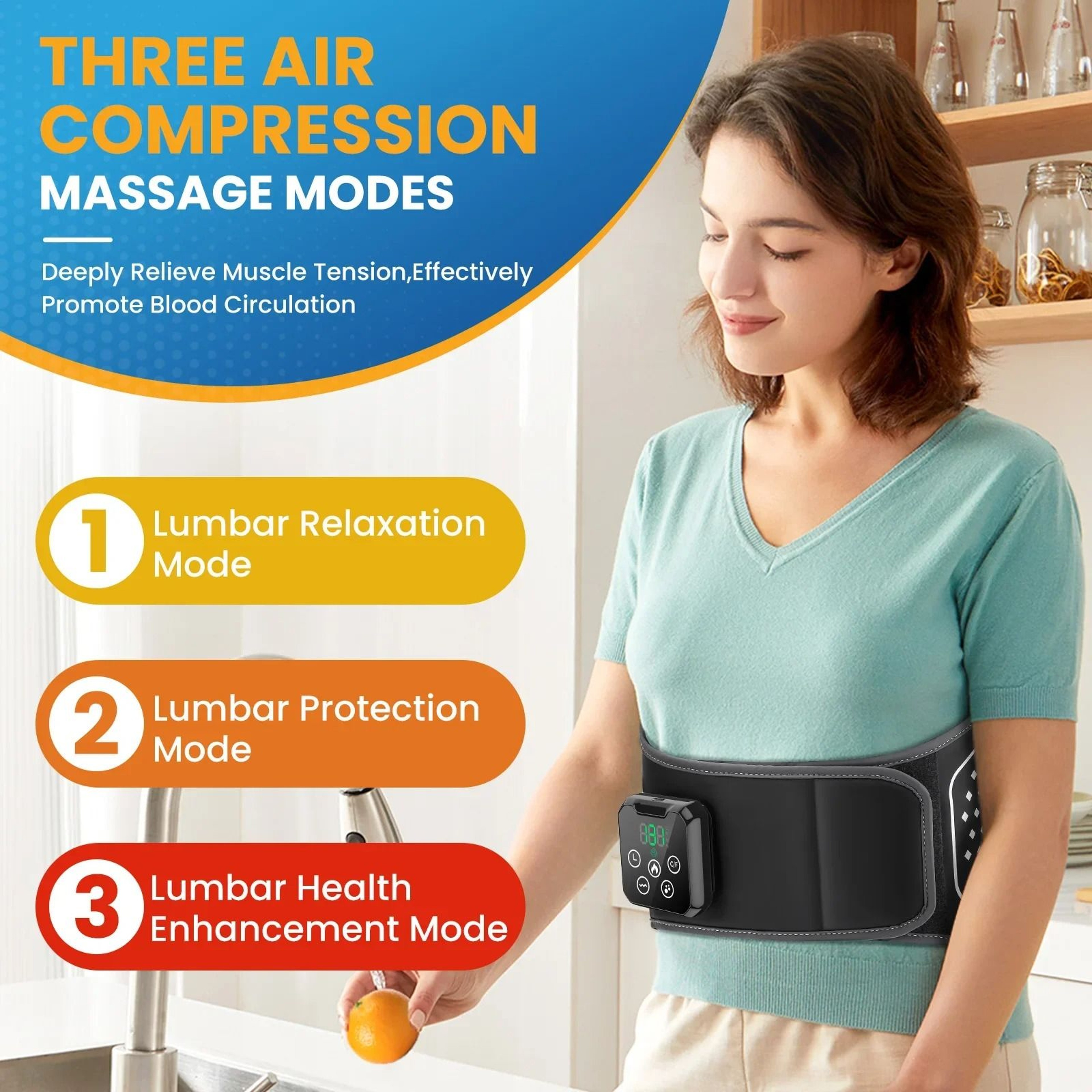 Inflatable Heated Lumbar Support Belt With Vibration Massage 9