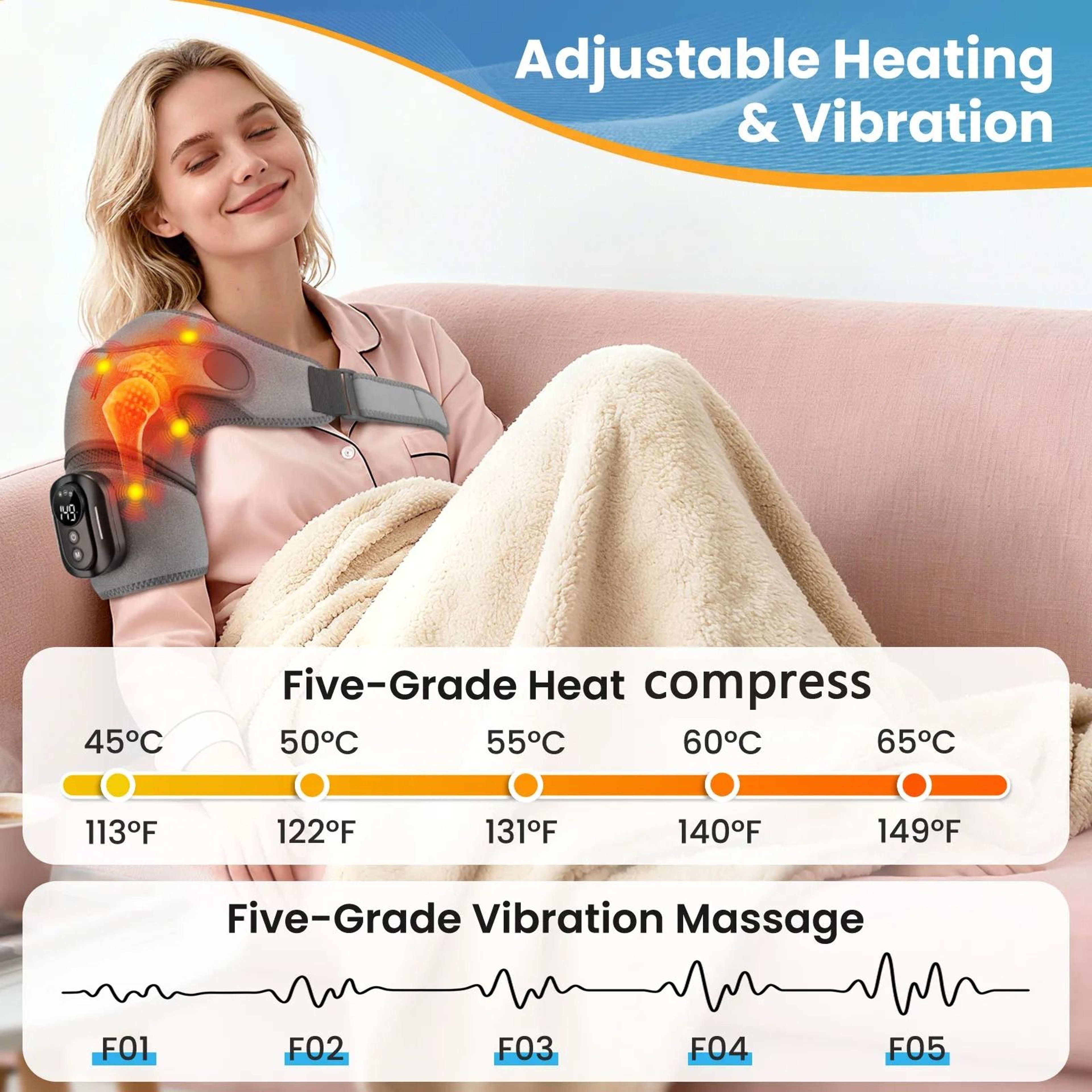 Cordless Heated Shoulder Wrap With Vibration And Remote Control 4