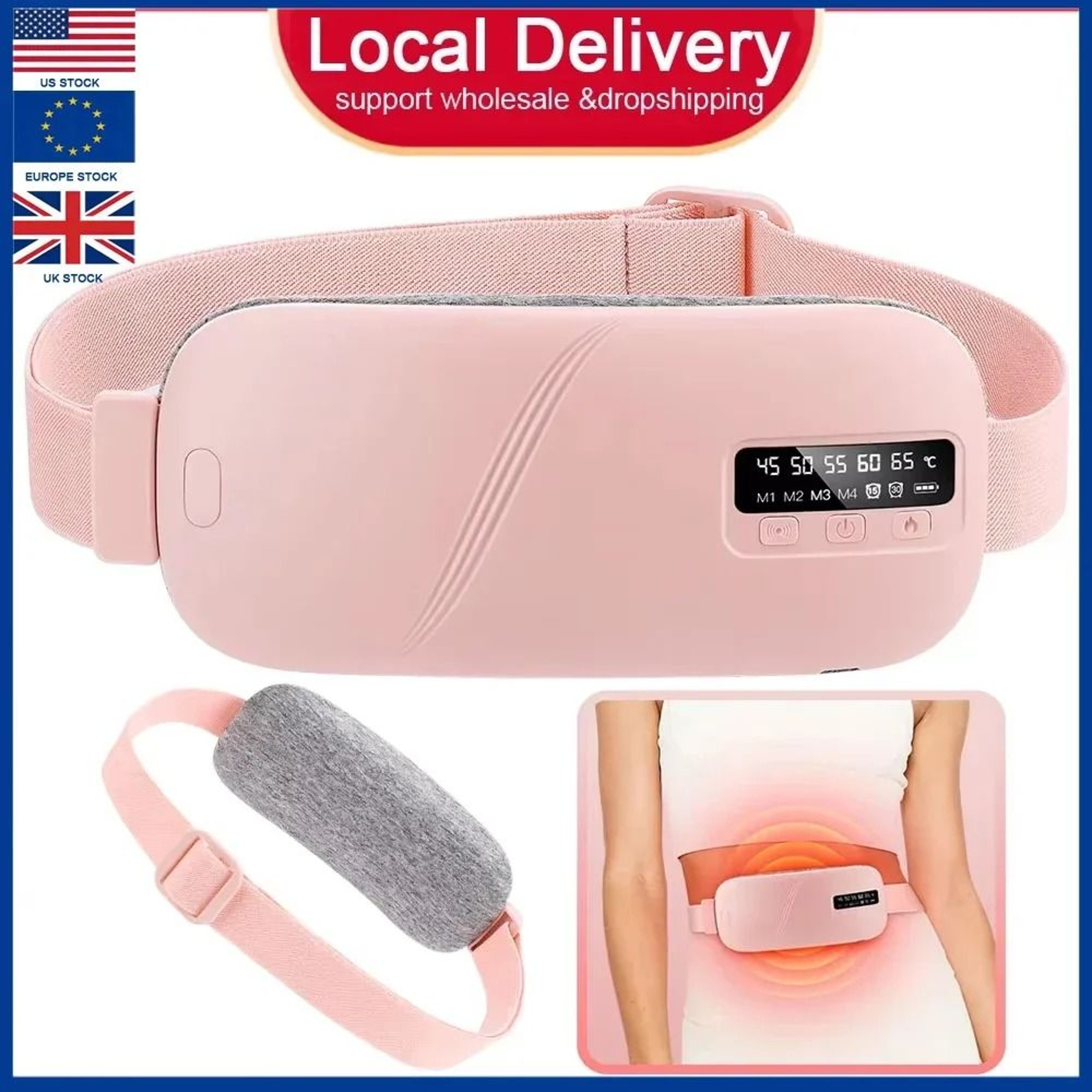 Heated Abdominal Massager Belt With Vibration 0