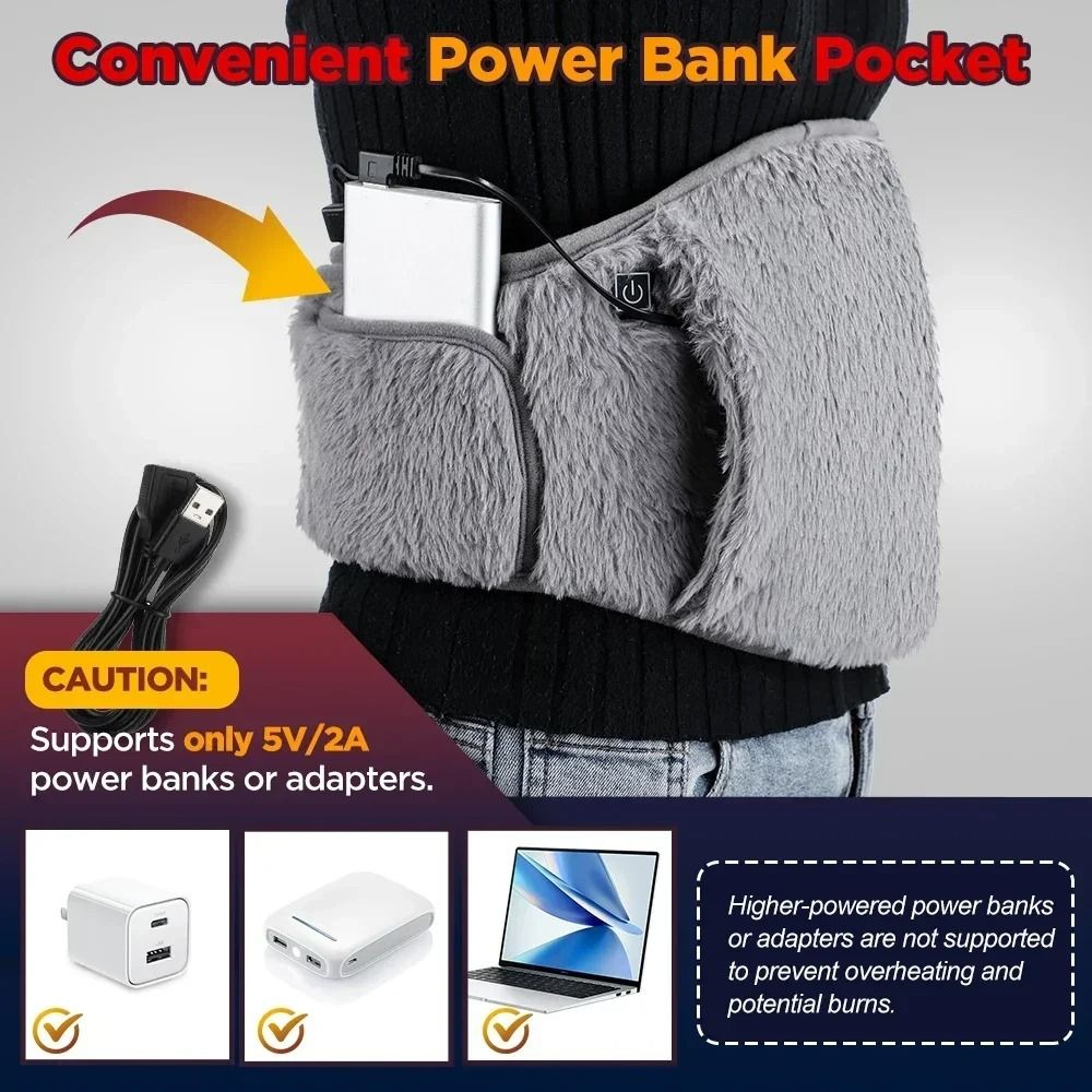 Adjustable Heating Waist Belt With Hand Warmer 3