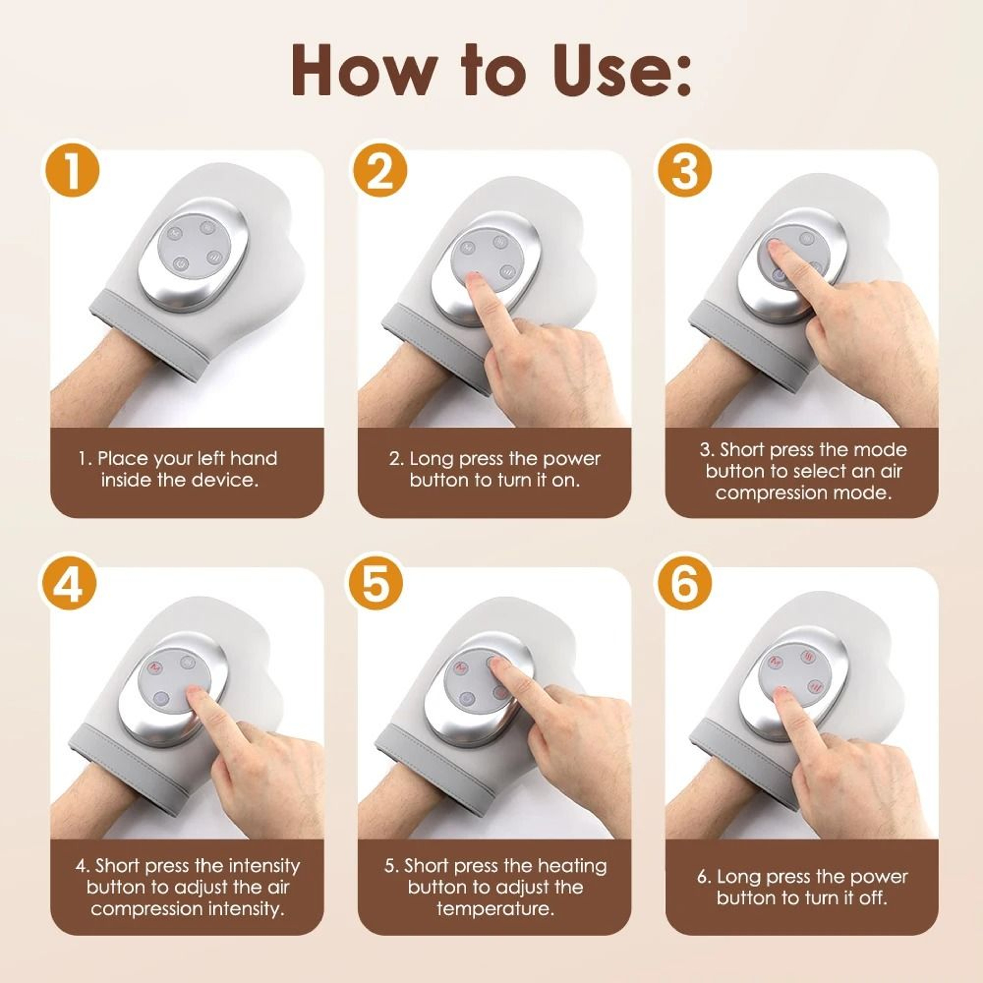 Heated Air Compression Hand Massager 3