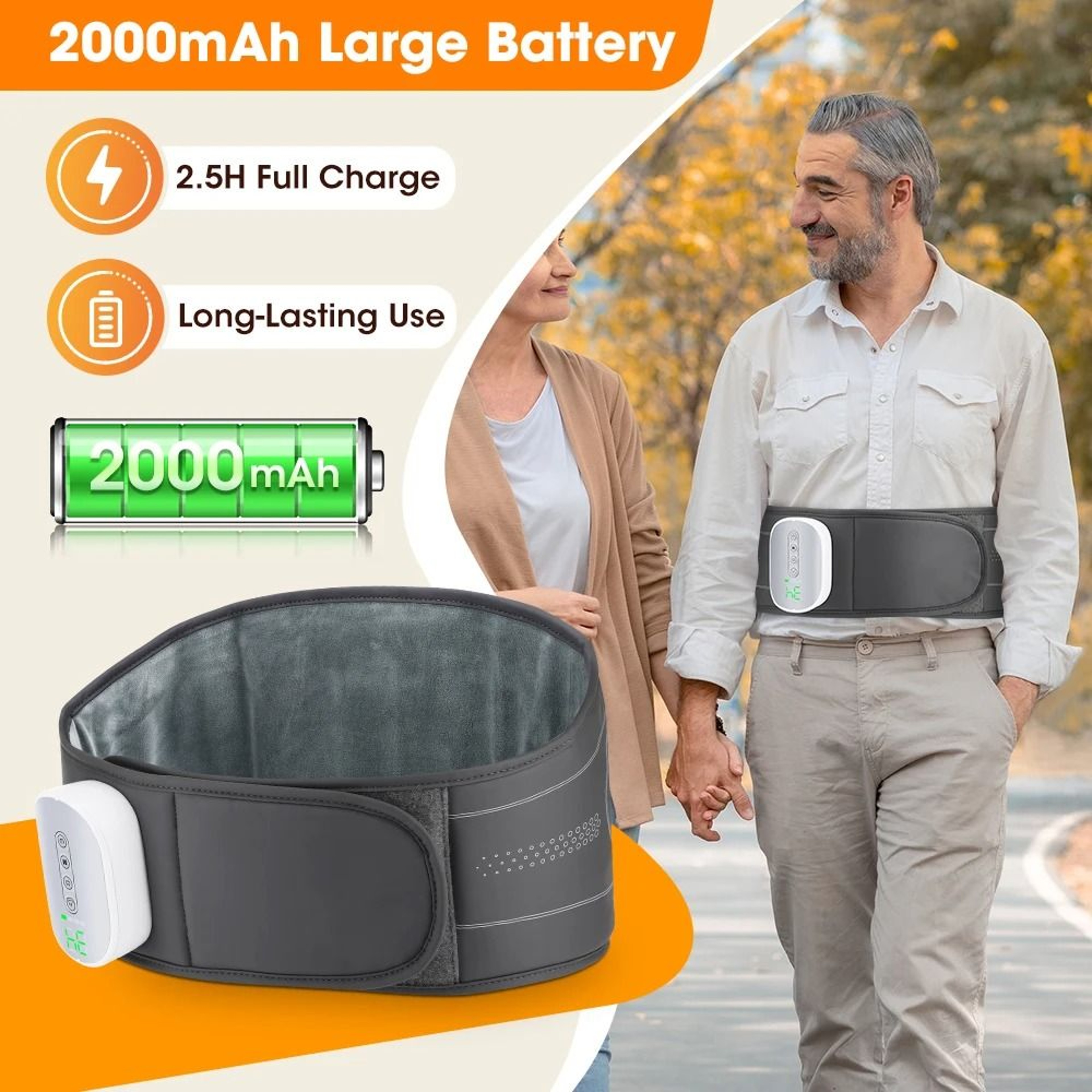 Cordless Heated Back Massager Belt With Adjustable Air Compression Therapy 2