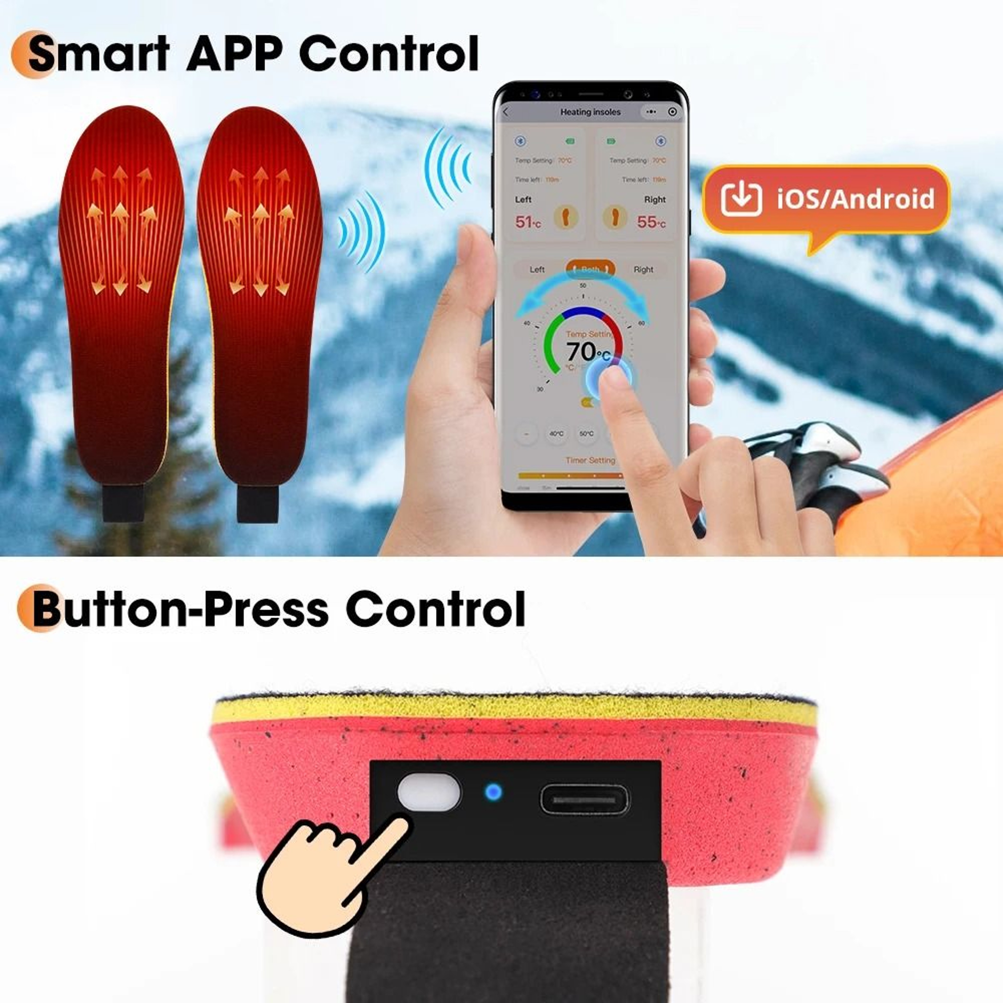 App Controlled Rechargeable Heated Insoles 7
