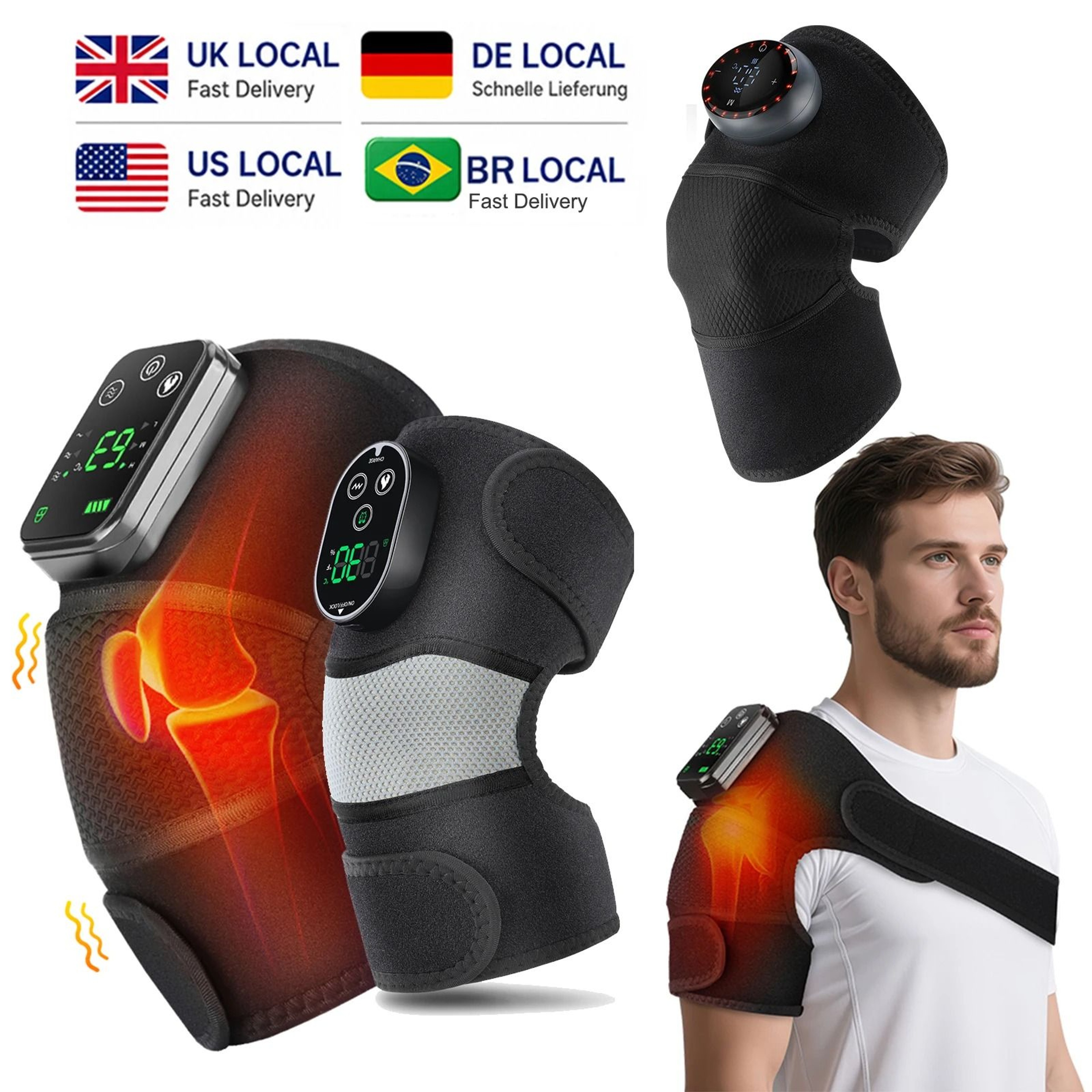 Cordless Heated Knee Shoulder And Elbow Massager 15