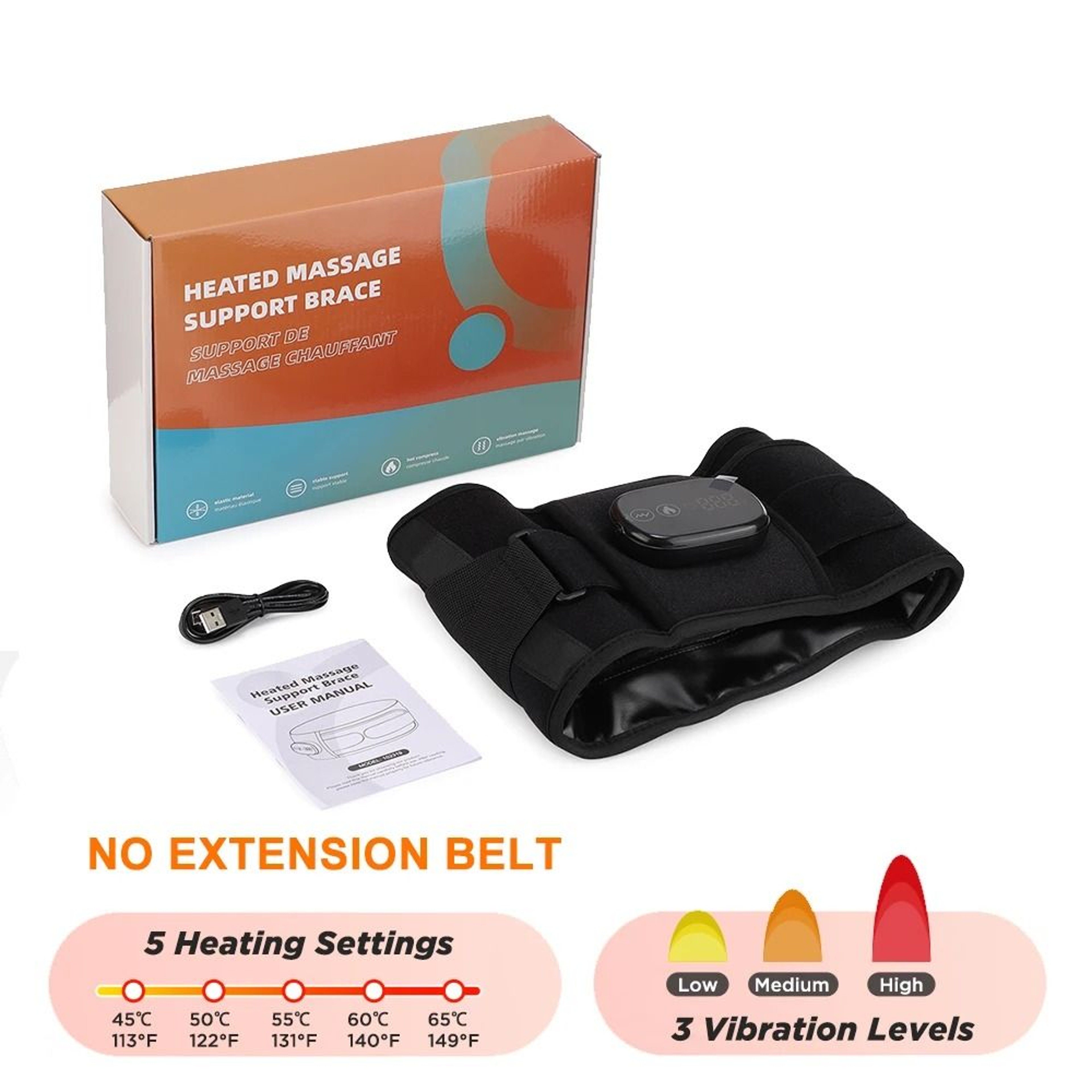 Cordless Red Light Heated Vibration Waist Massage Belt 4