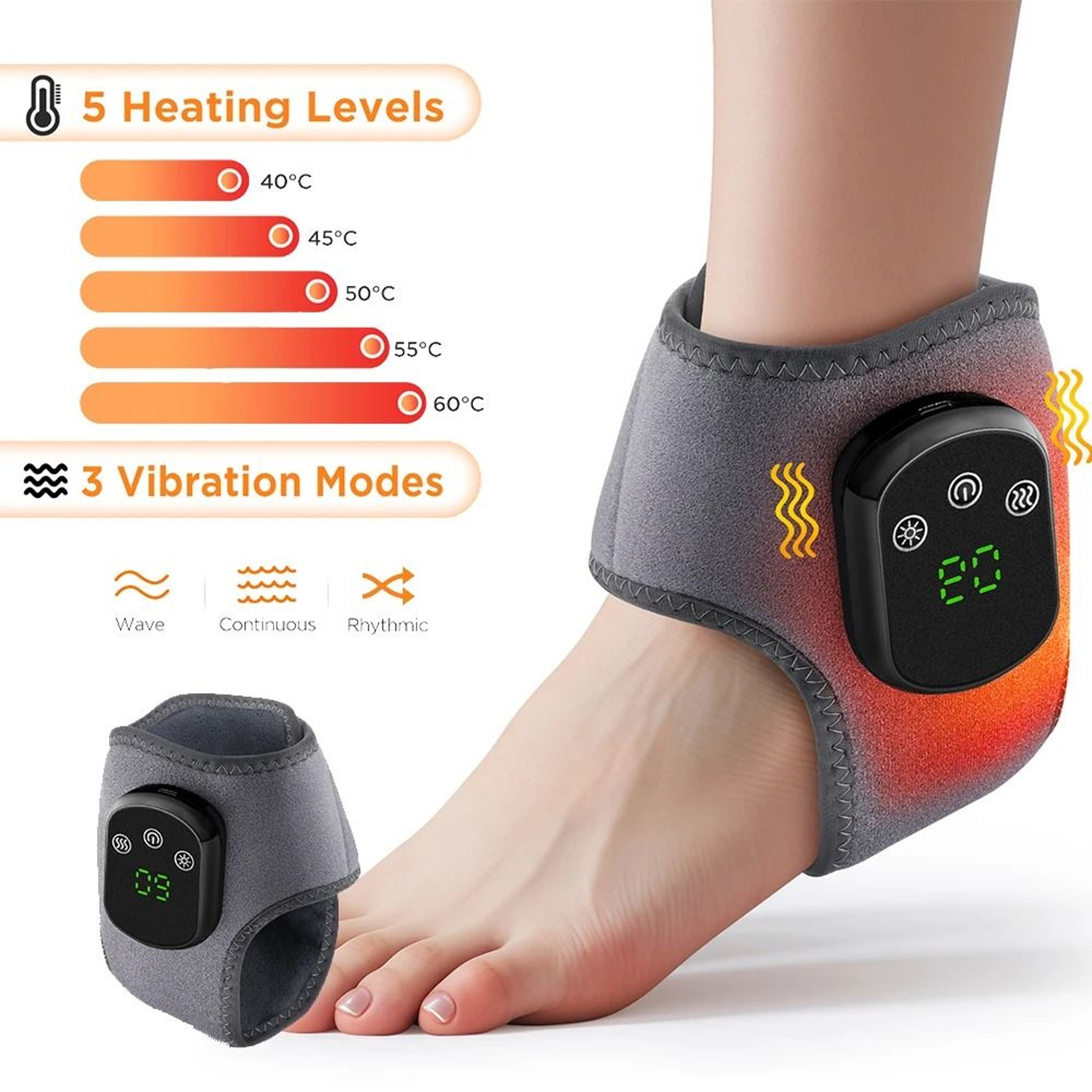 Cordless Heated Ankle Wrist And Foot Massage Wrap 0