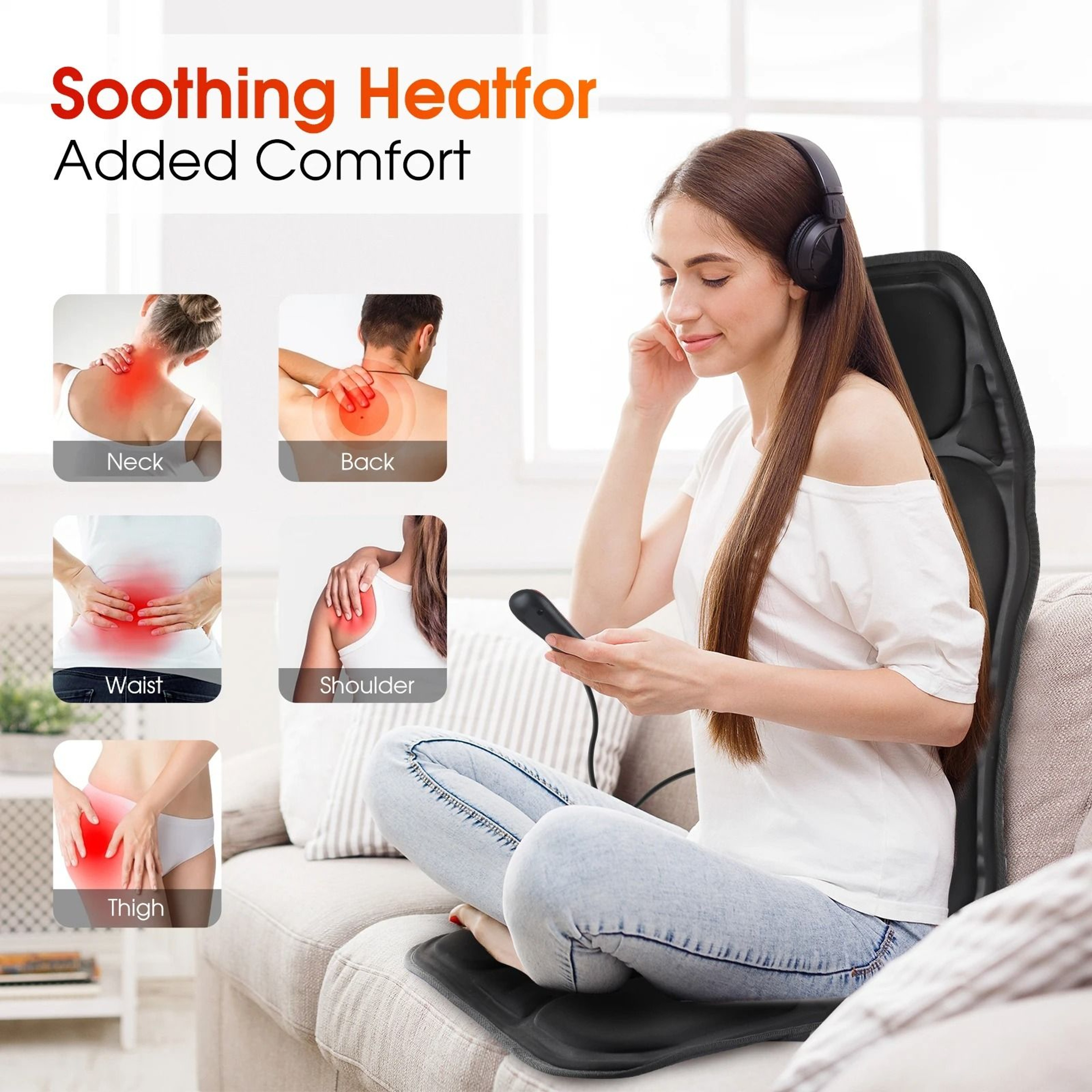 Heated Vibration Massage Seat Pad For Back And Shoulders 3