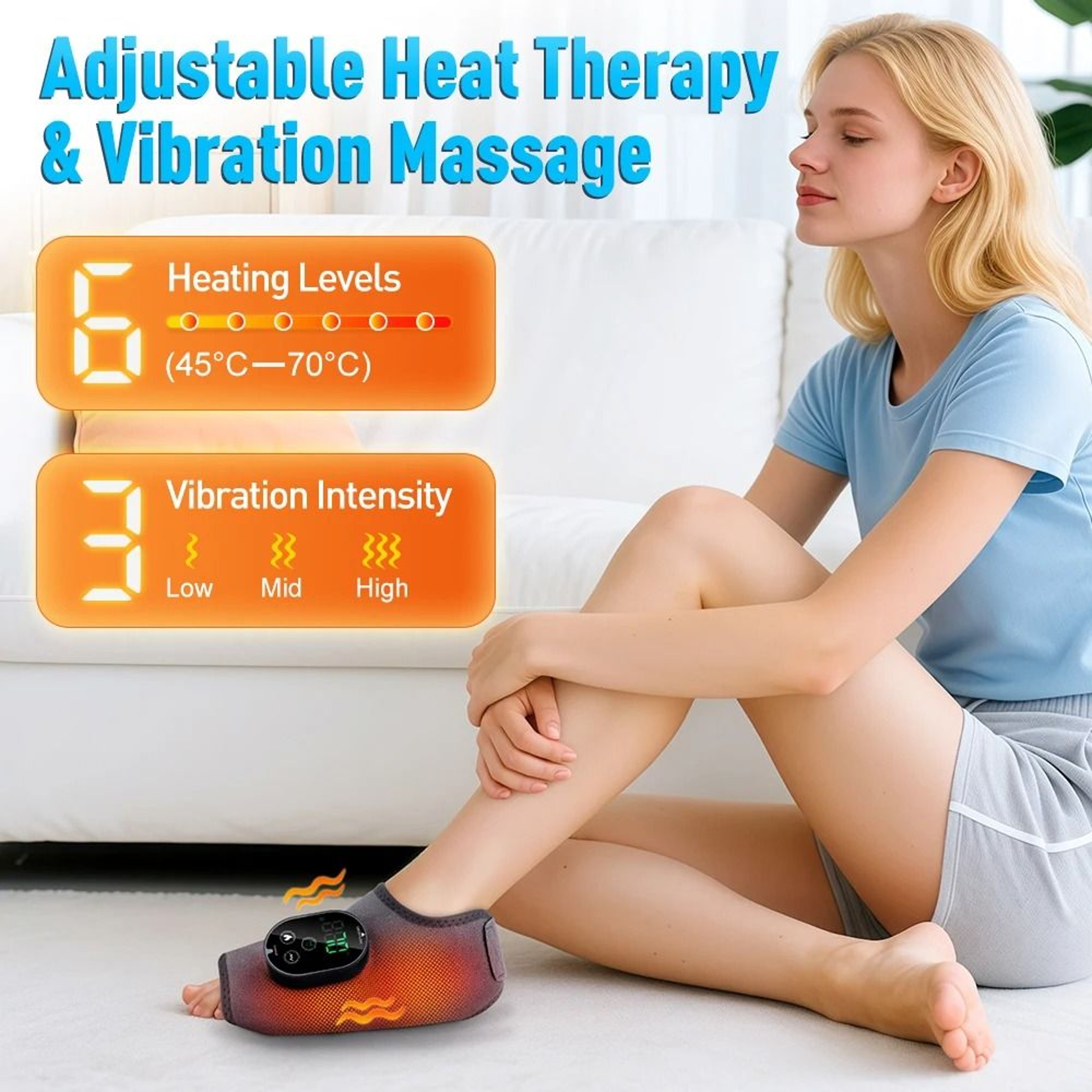 Dual Motor Heated Ankle And Calf Massage Wrap 8