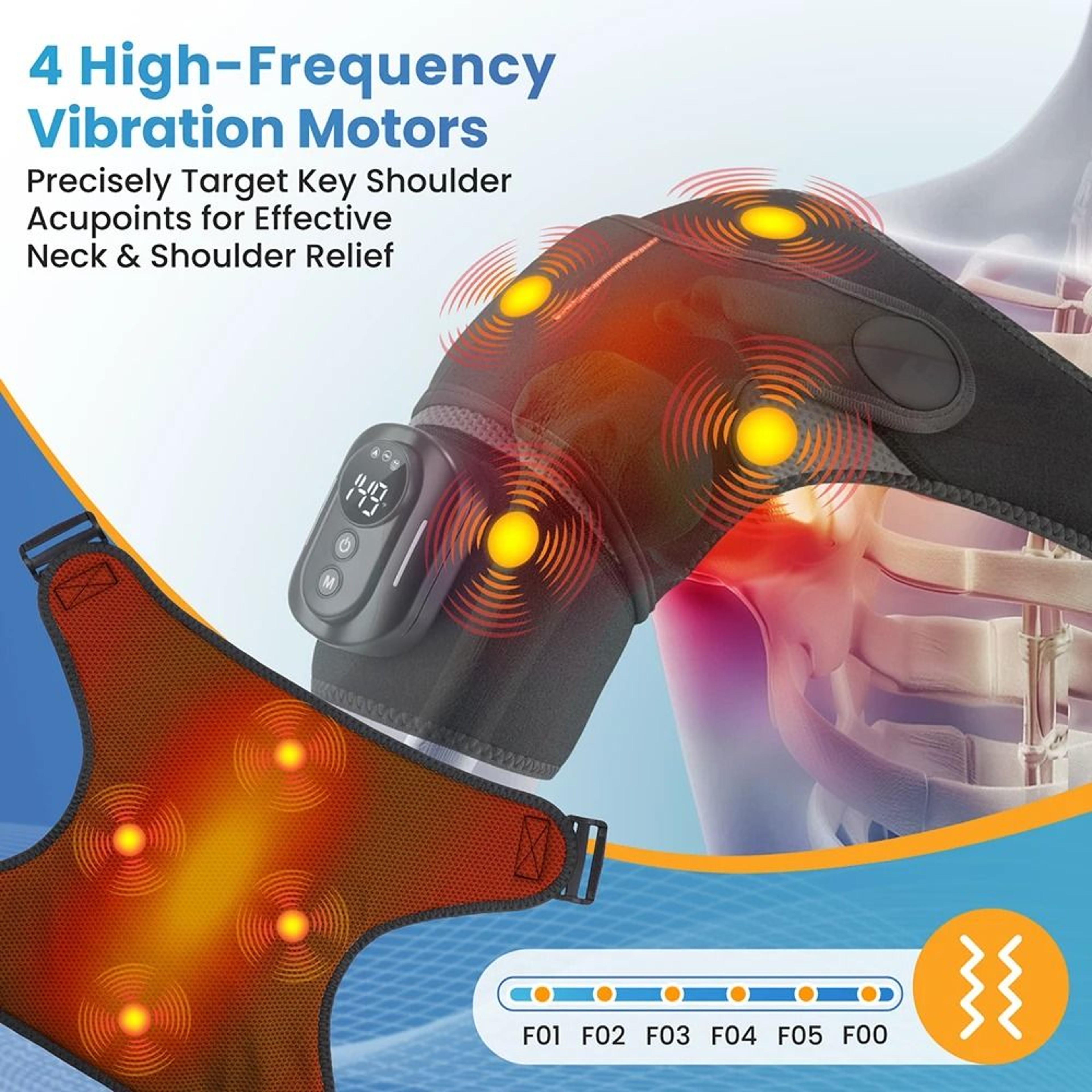 Cordless Dual Shoulder Heated Vibration Massage Wrap 5