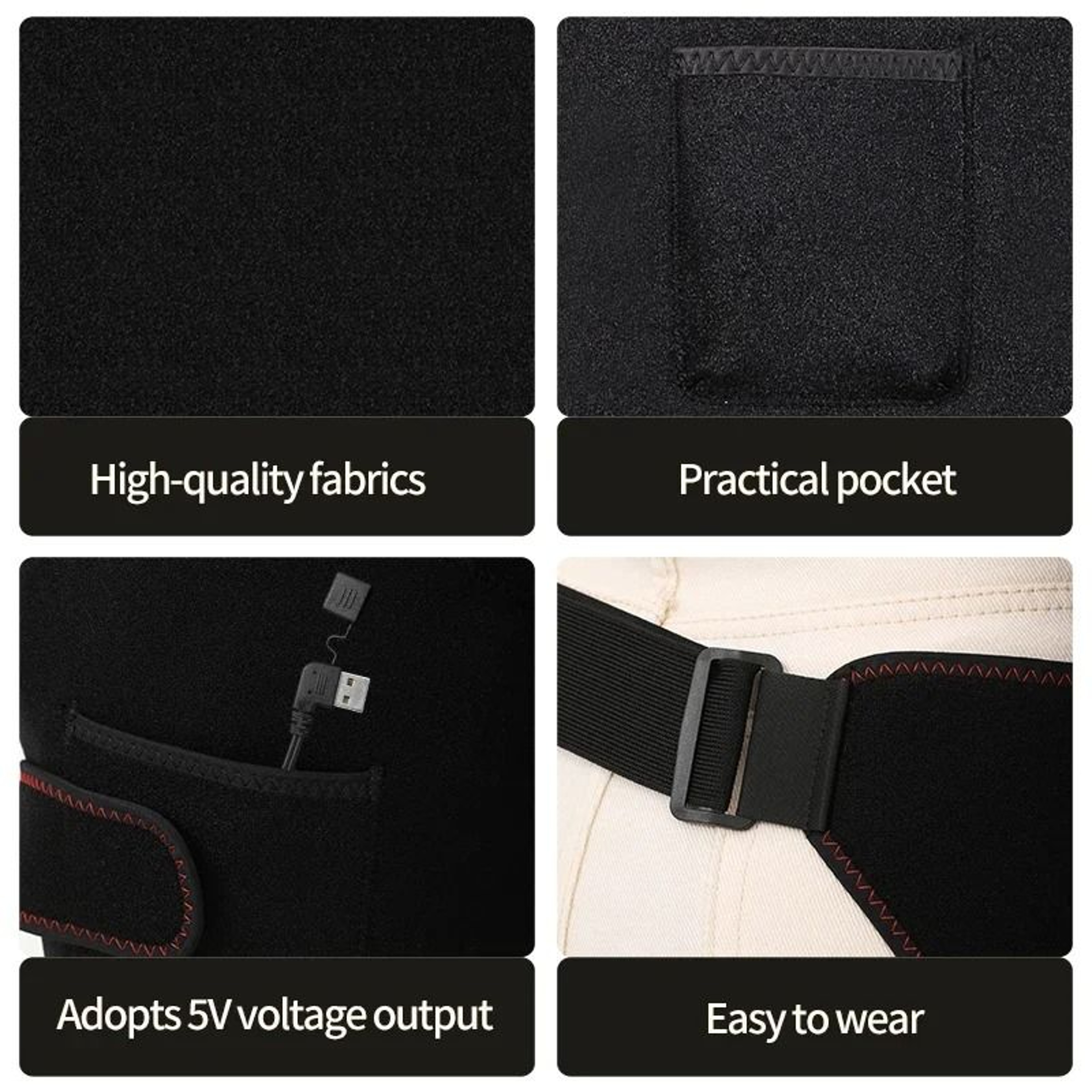 3 Level USB Heated Hip And Thigh Support Wrap 4