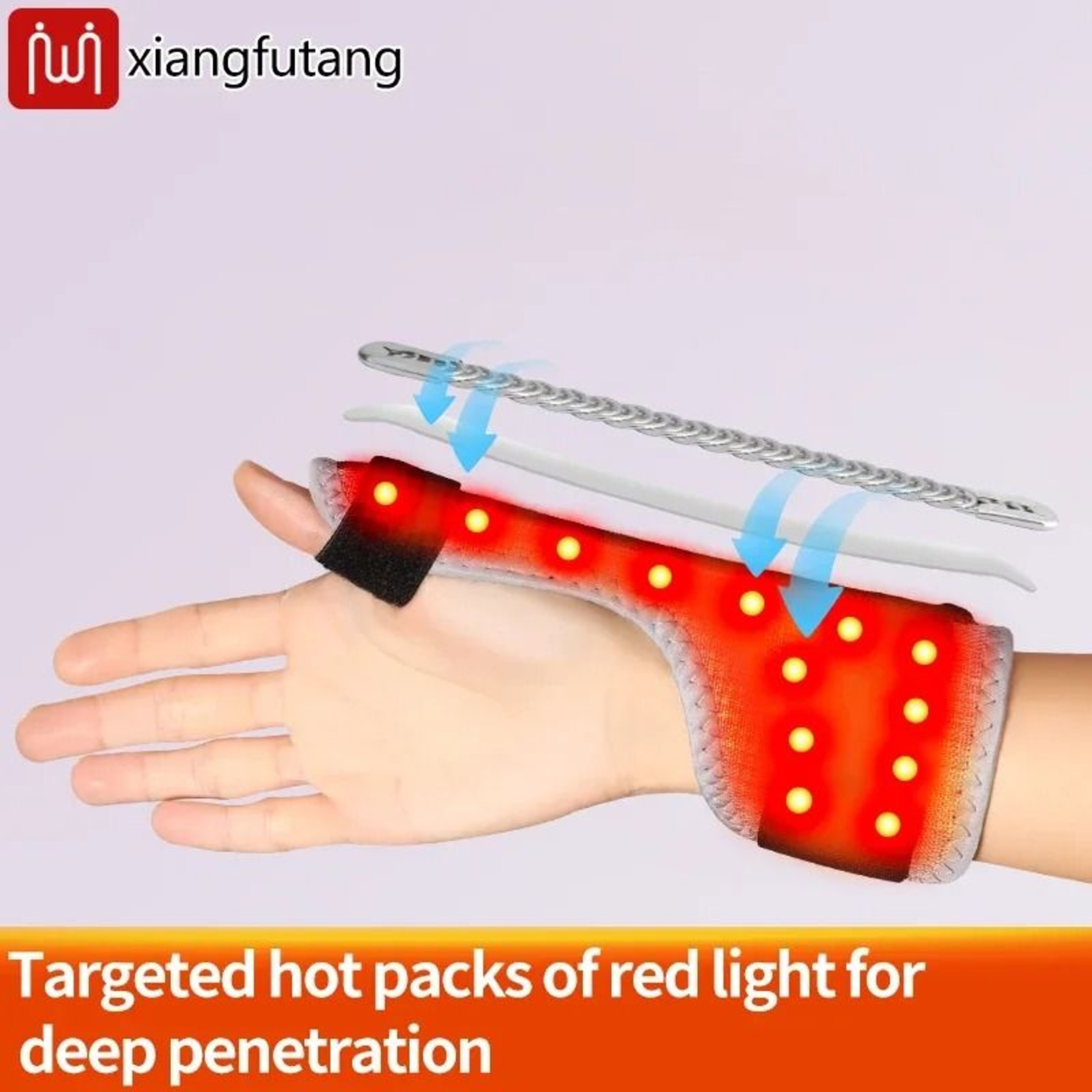 Red Light Heated Finger And Wrist Massage Support Brace 7