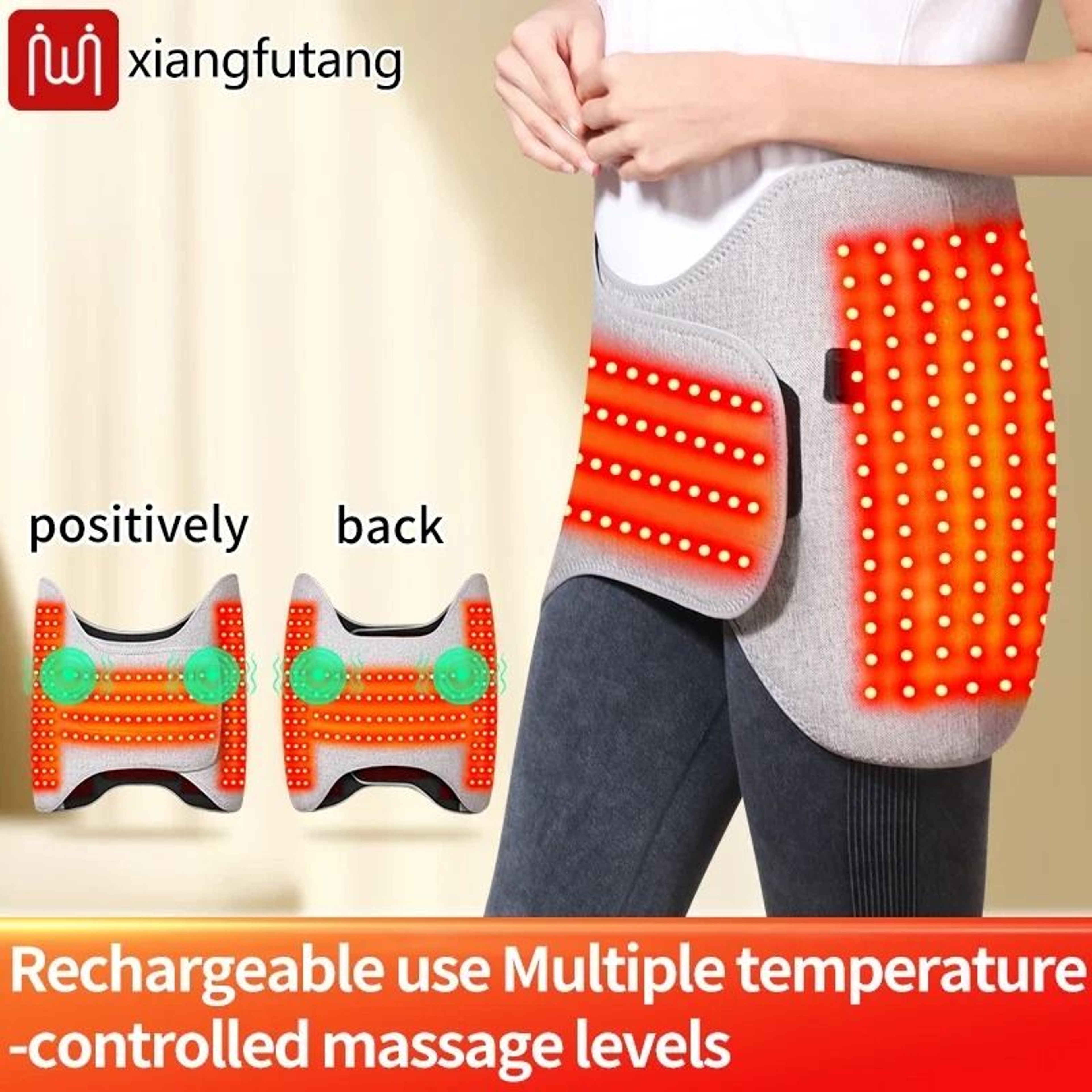 Red Light Heated Vibration Lumbar Massage Belt 5