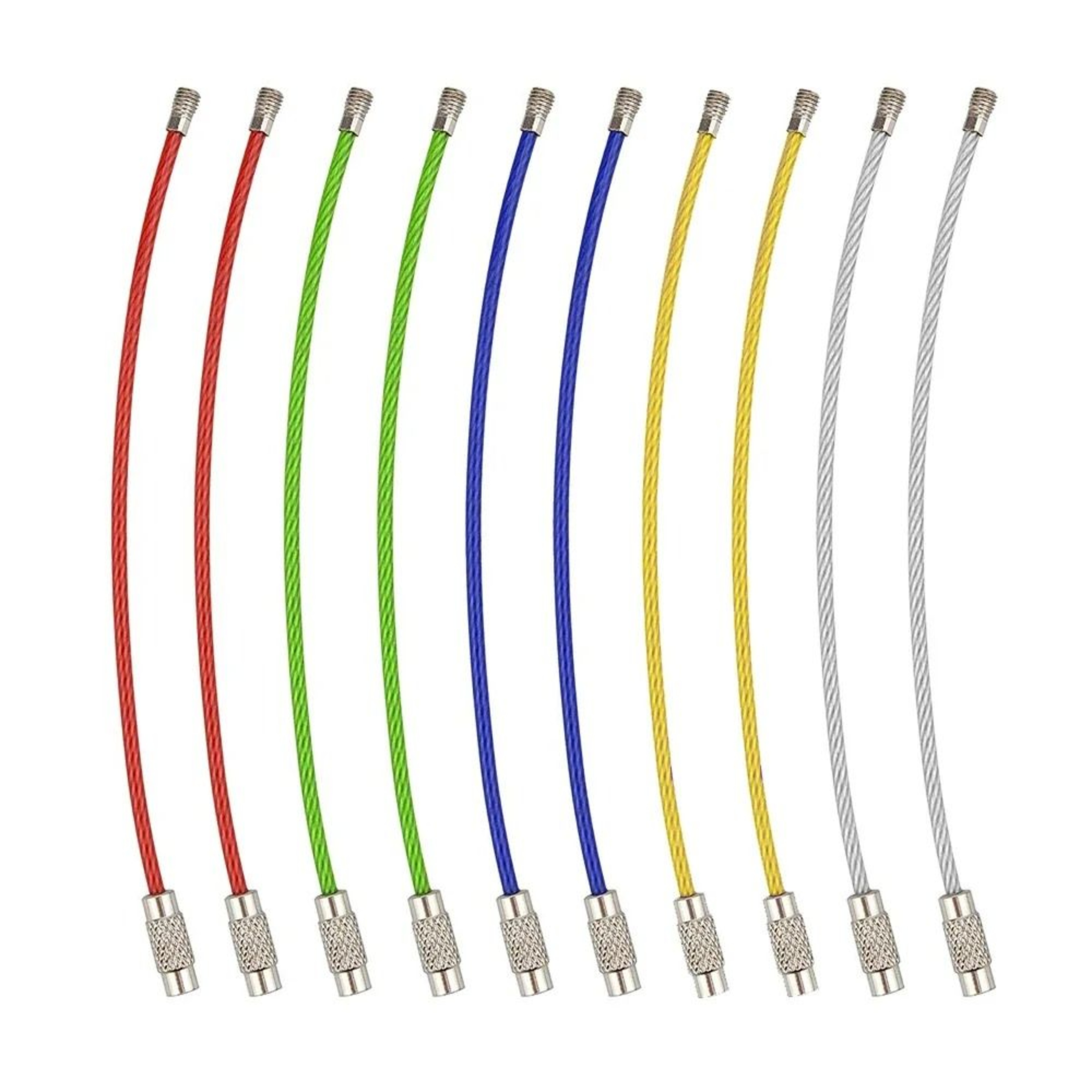 Color Lock Stainless Steel Wire Keychain Loops 3